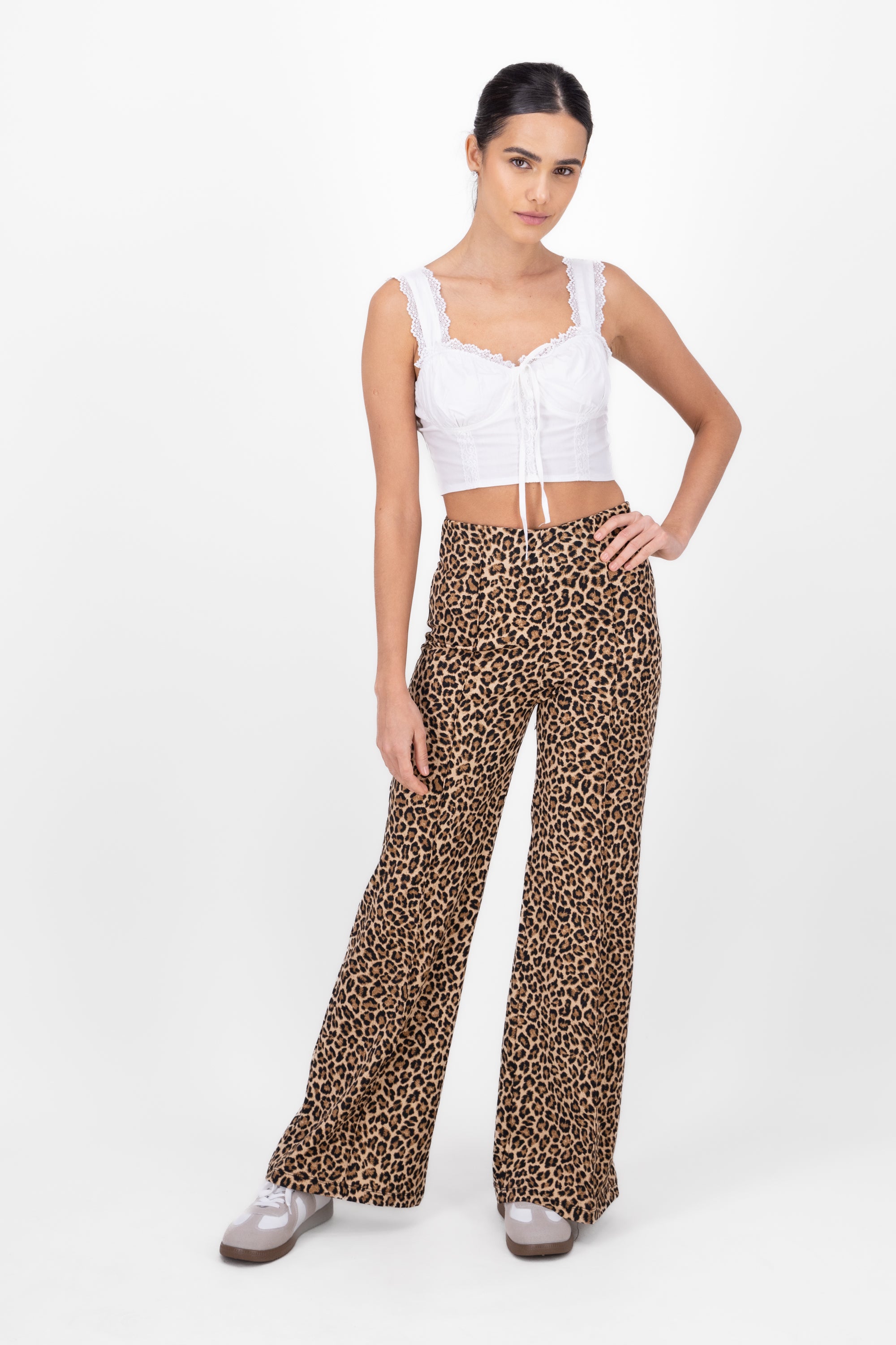 Animal Print Pants BROWN COMBO