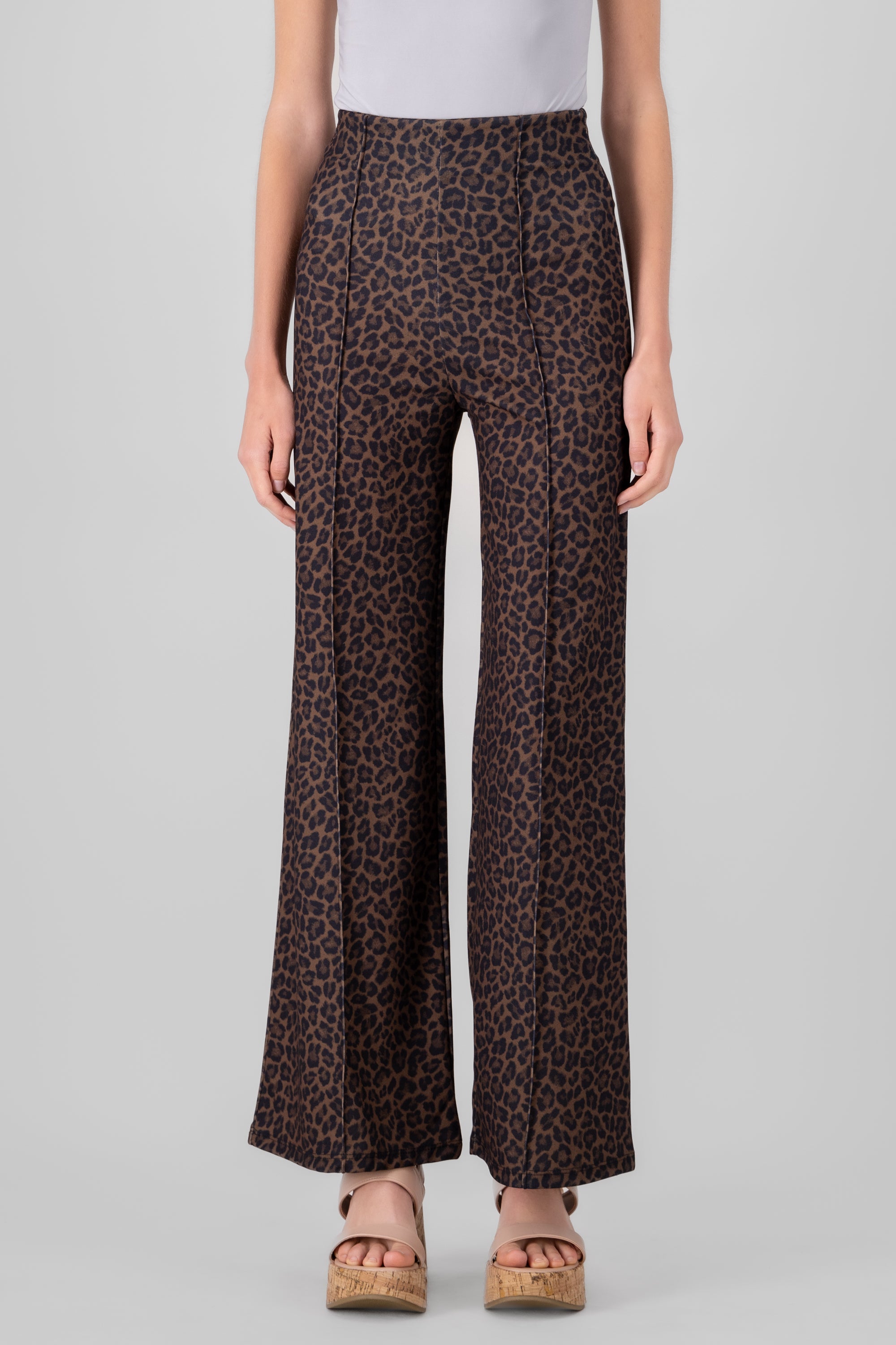 Animal Print Pants DARK BROWN