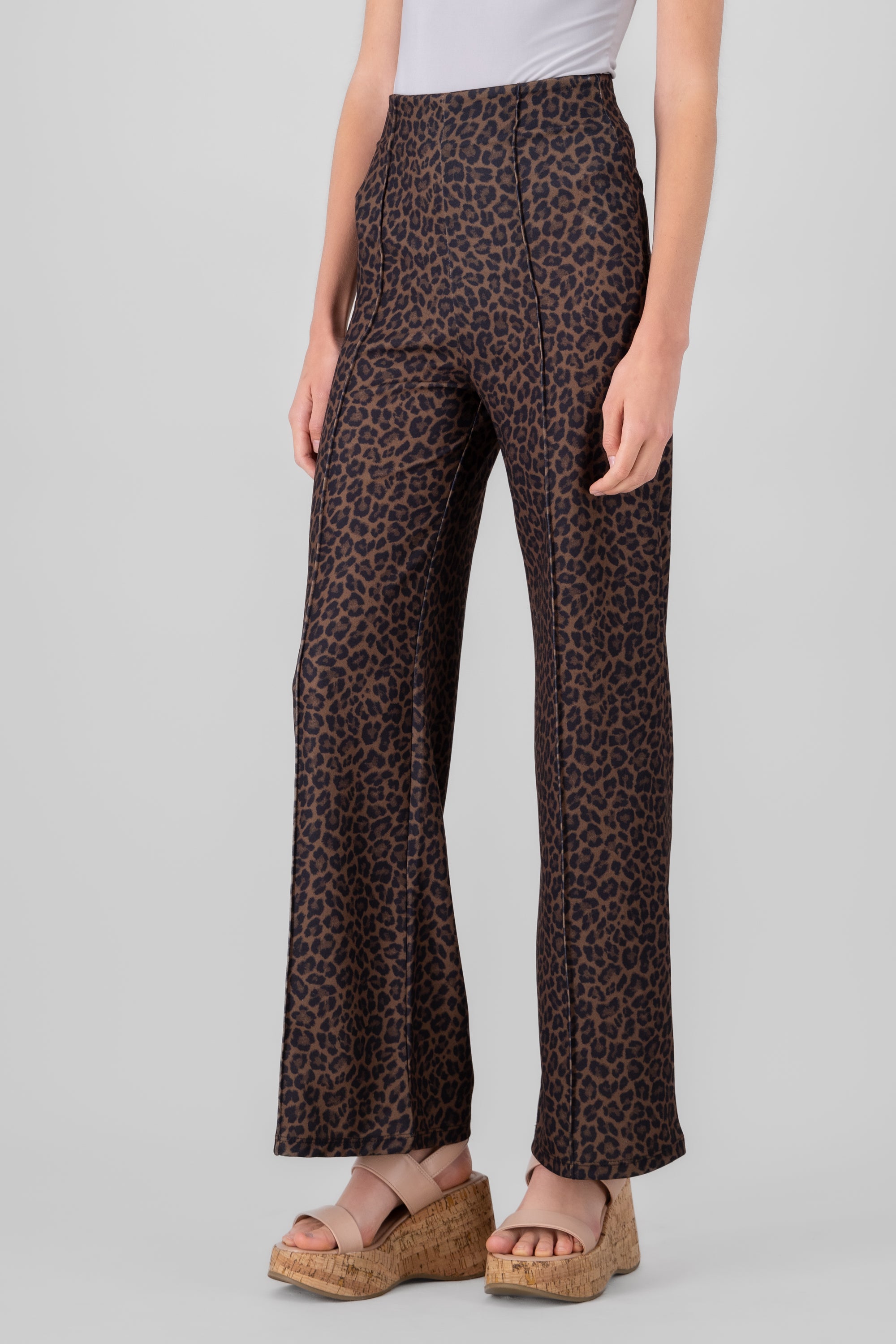 Animal Print Pants DARK BROWN