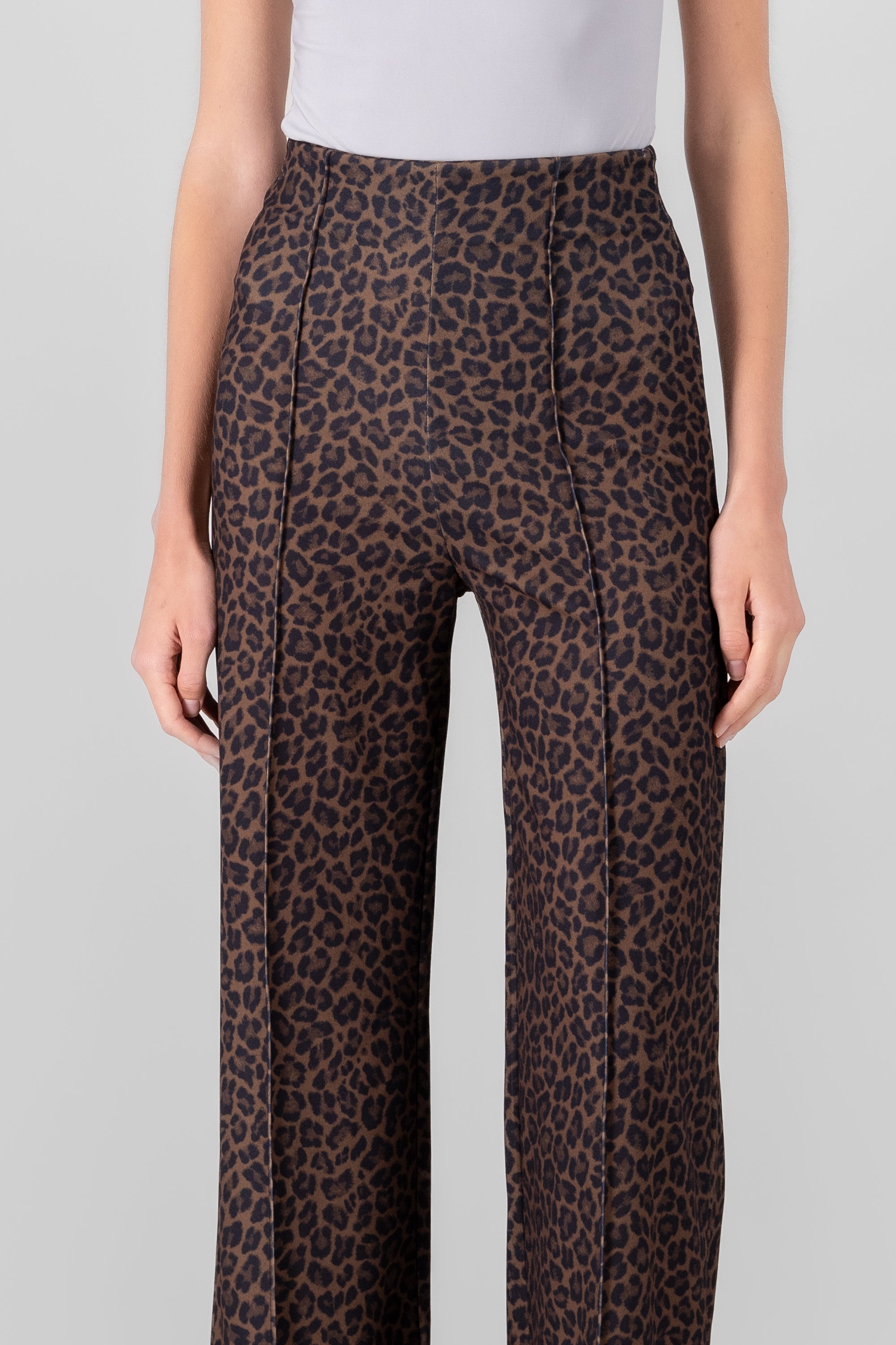 Animal Print Pants DARK BROWN