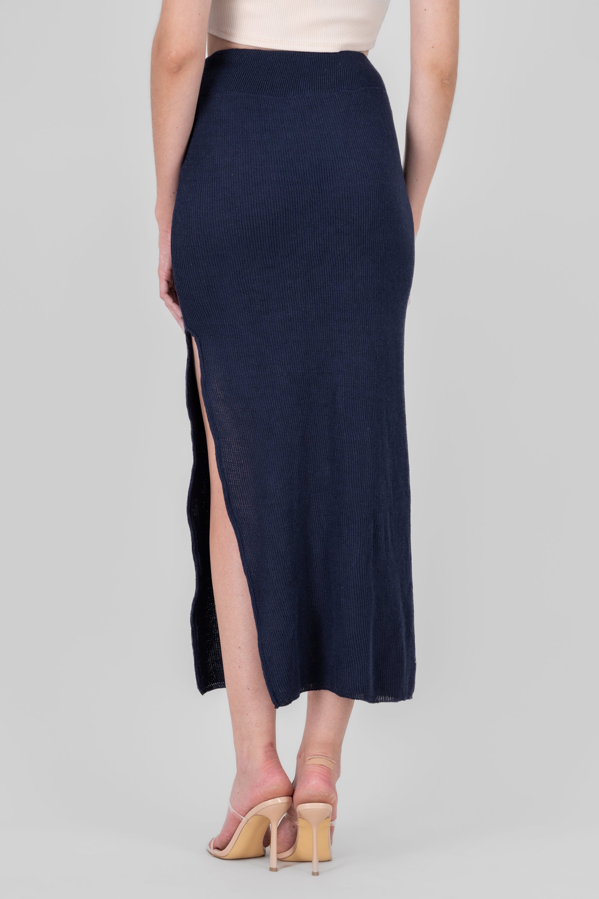 Rib Maxi Skirt NAVY