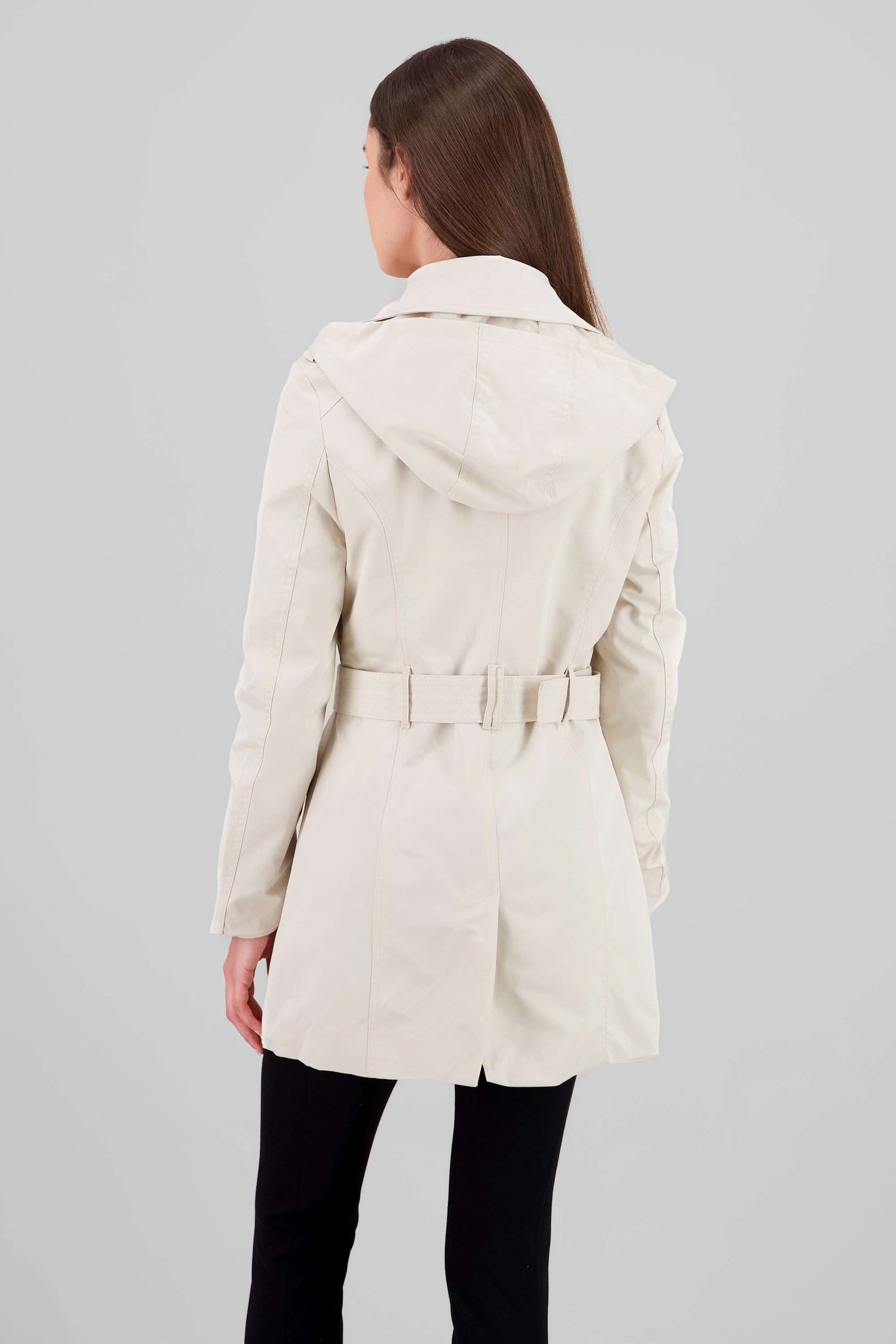 Solid Trench Coat With Button IVORY