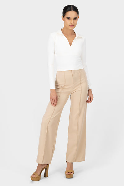 The Wide Leg Work Pants IVORY