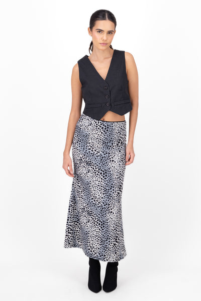 Multi Color Animal Print Skirt WHITE COMBO