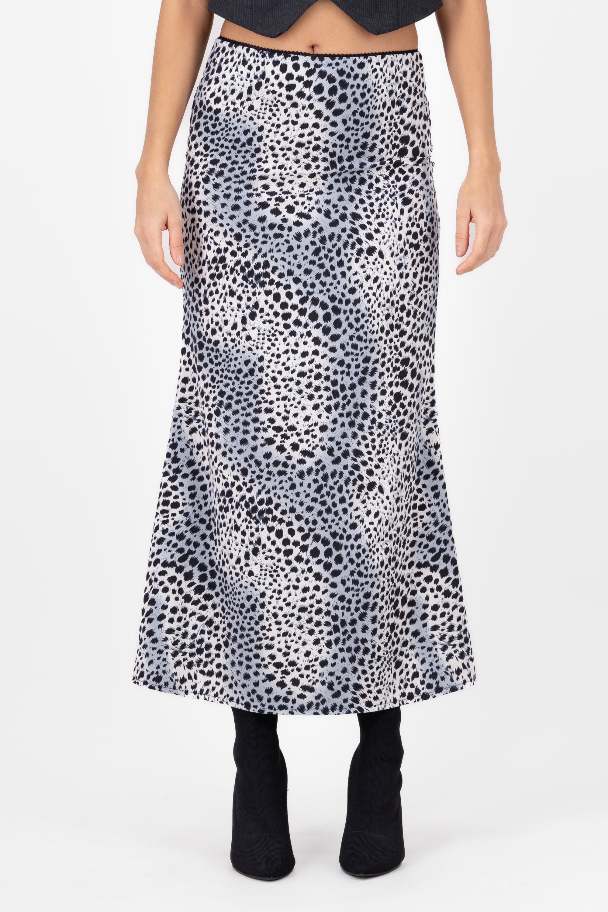 Multi Color Animal Print Skirt WHITE COMBO