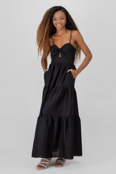 Solid Maxi Dress BLACK