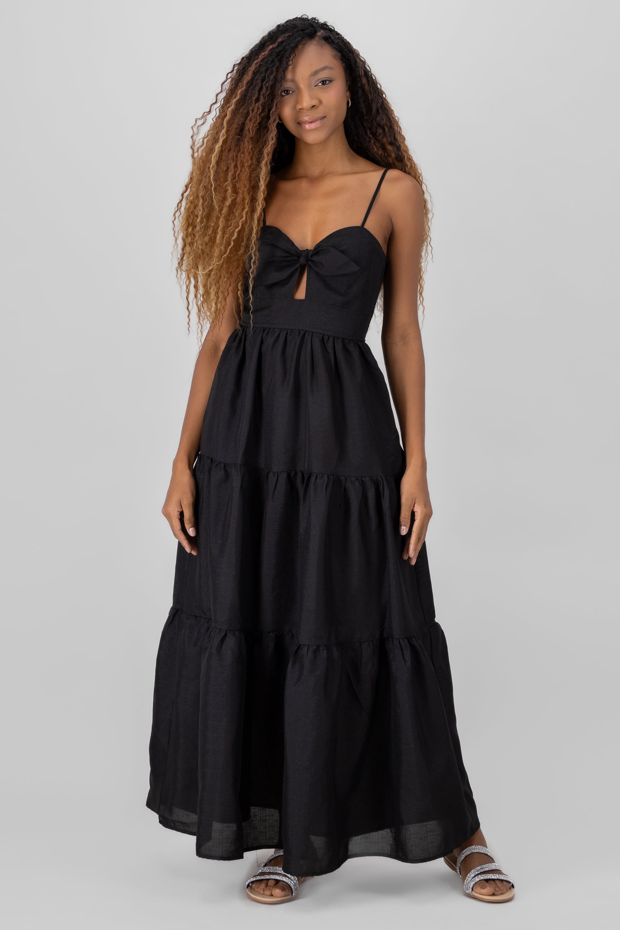 Solid Maxi Dress BLACK