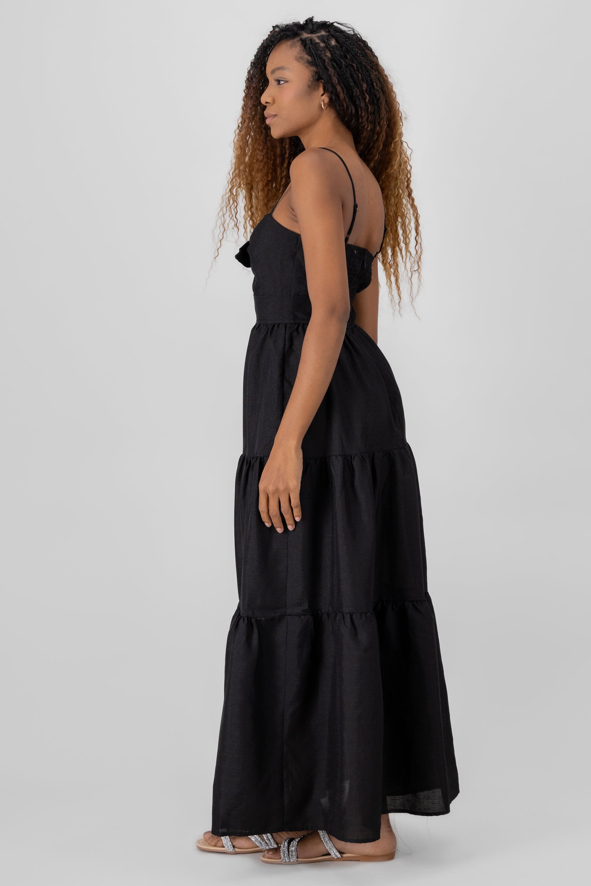 Solid Maxi Dress BLACK