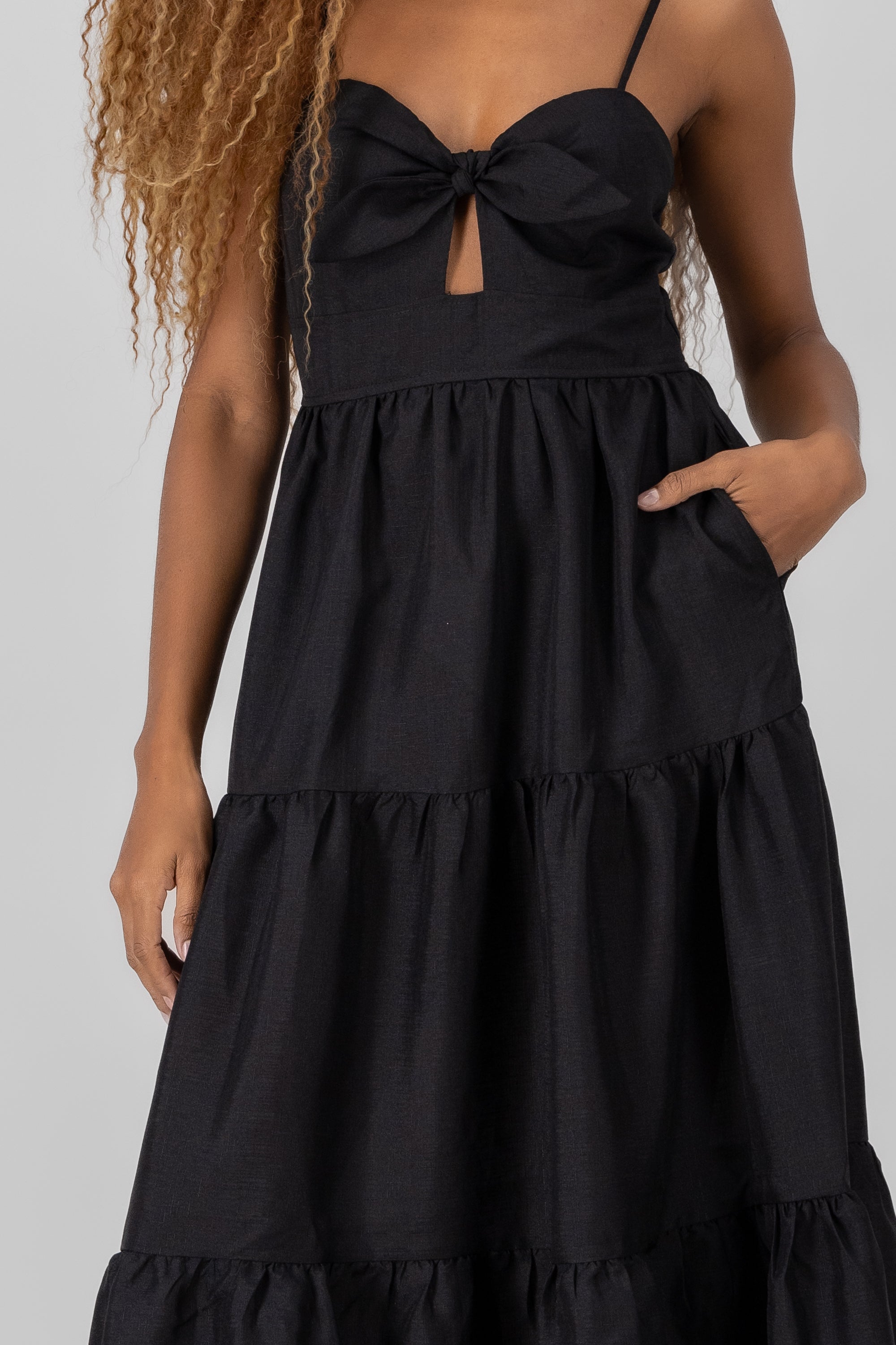 Solid Maxi Dress BLACK