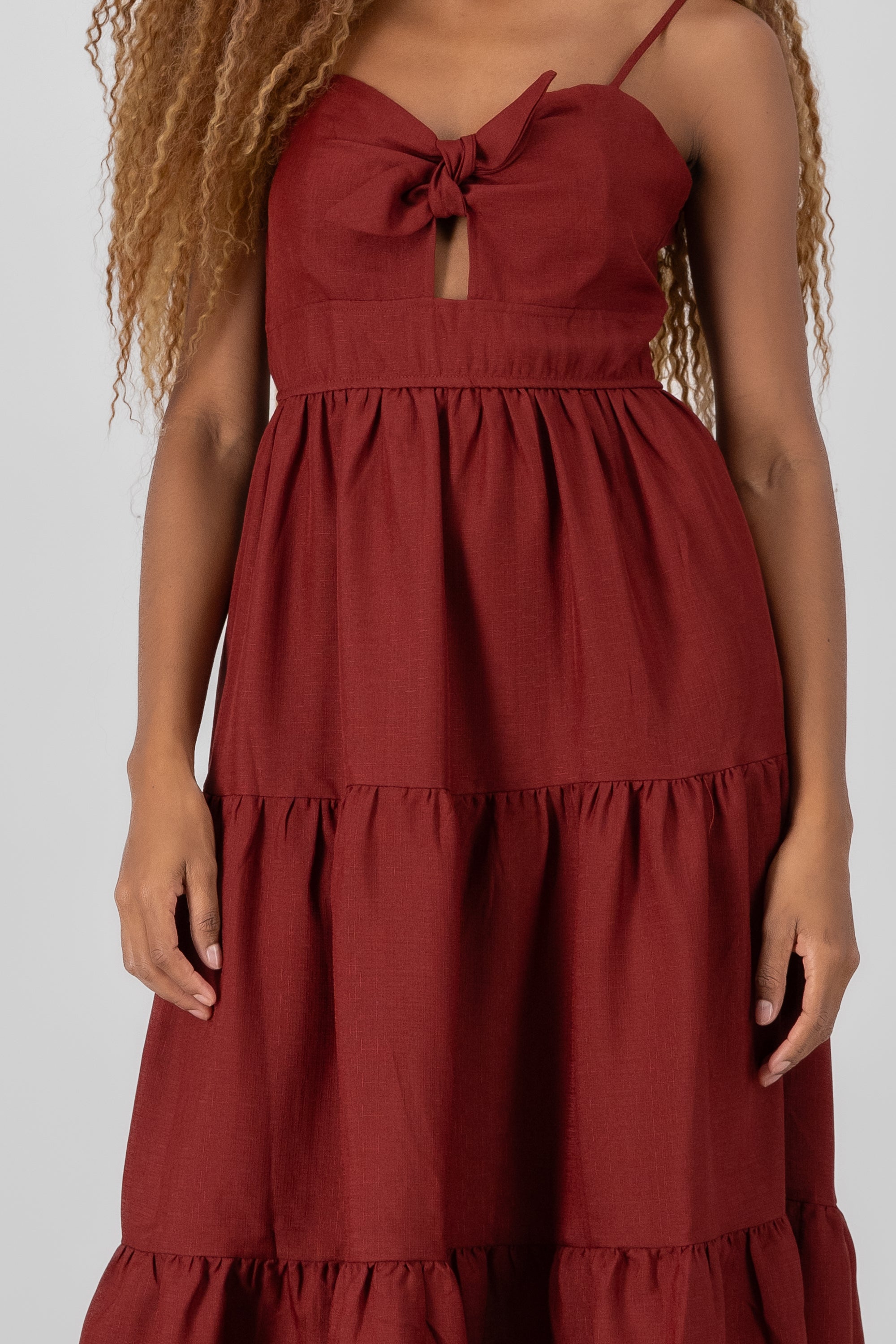 Solid Maxi Dress BURGUNDY