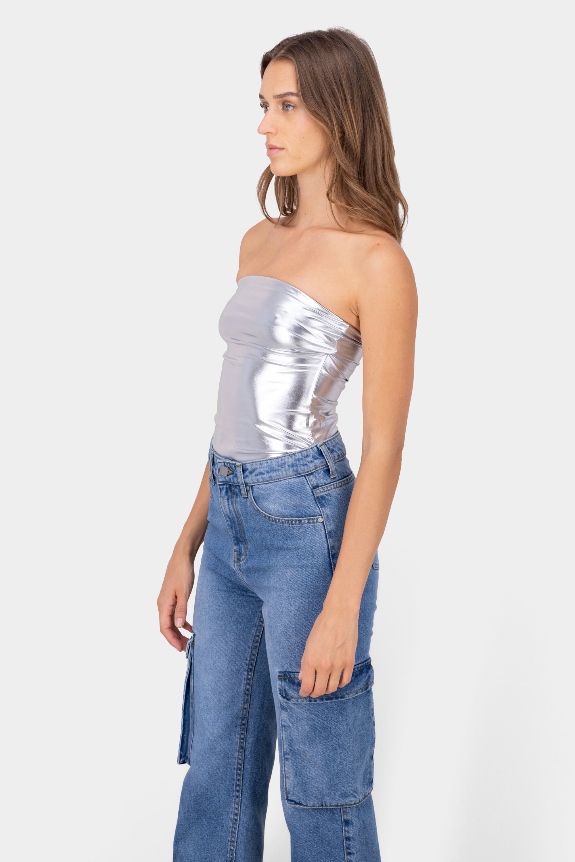 Matallic Tube Top SILVER