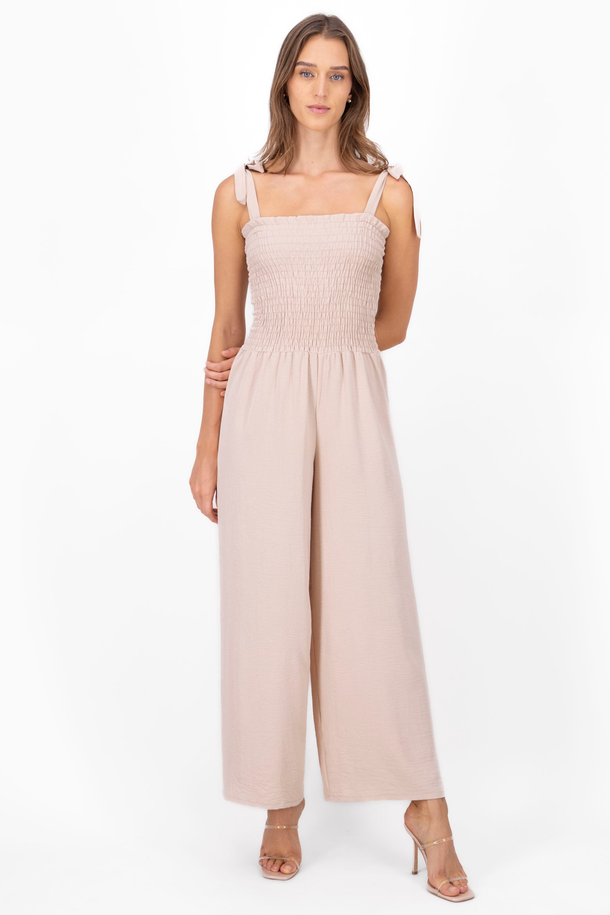 Smocked Jumpsuit SAND