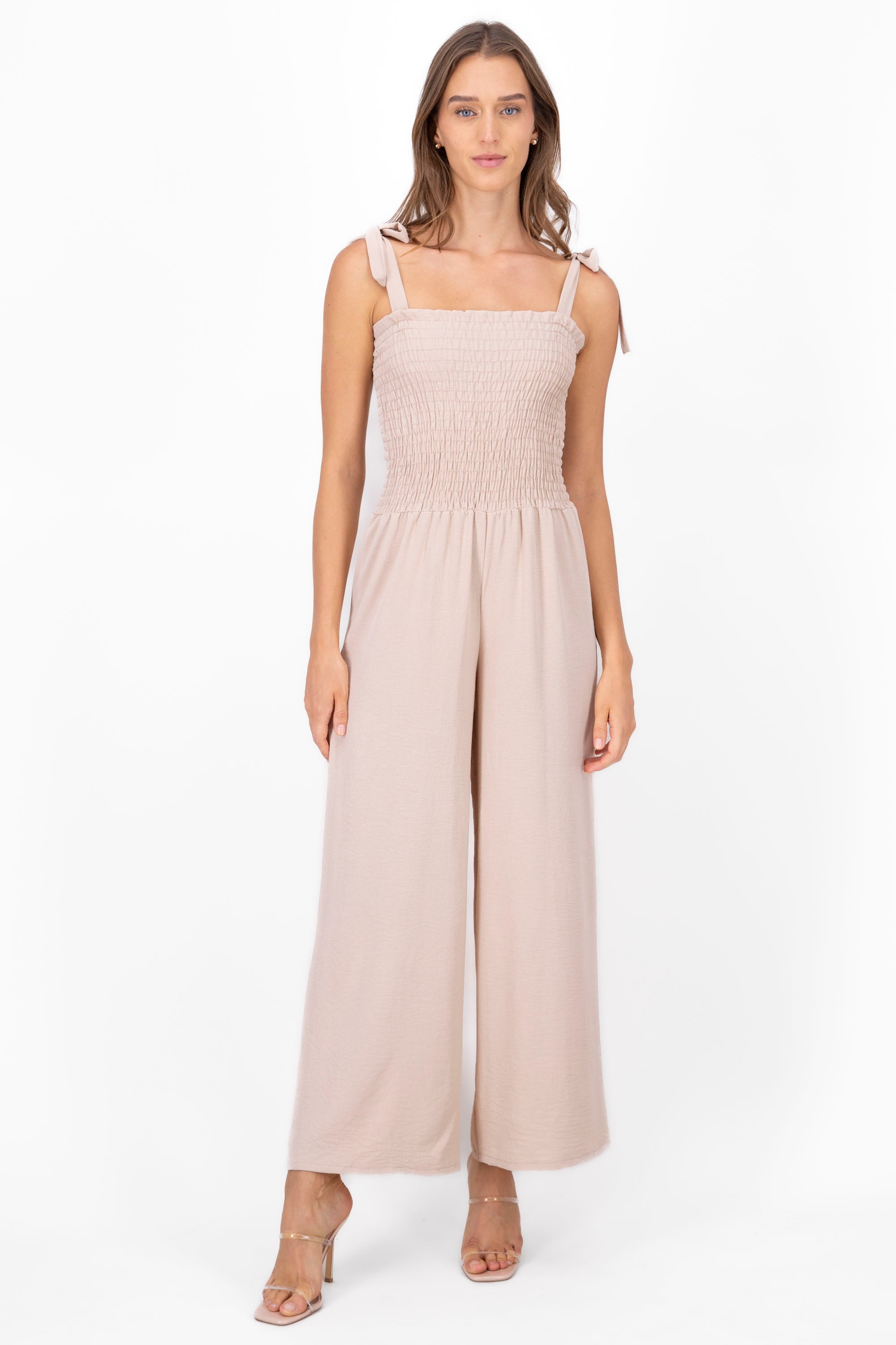 Smocked Jumpsuit SAND