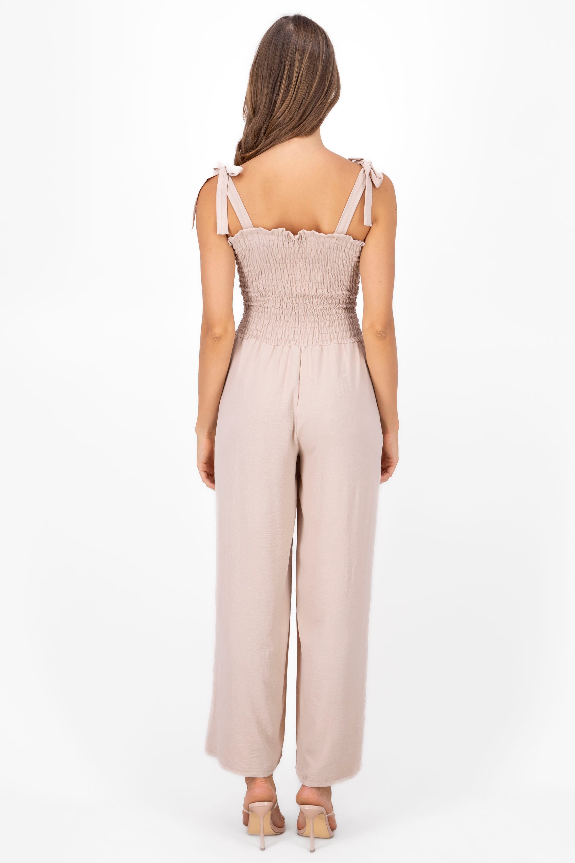 Smocked Jumpsuit SAND