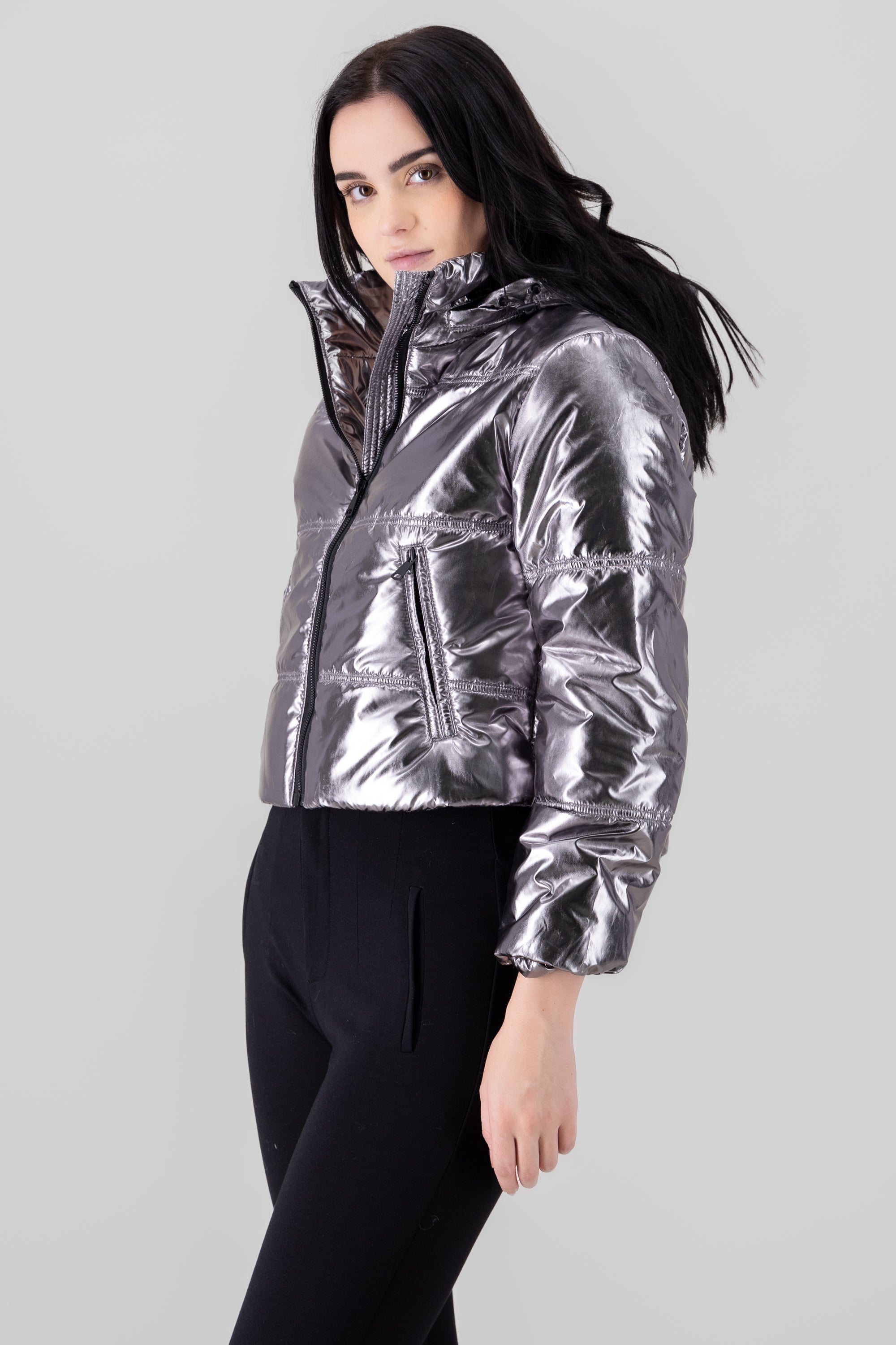 Metallic Puffer Jacket SILVER