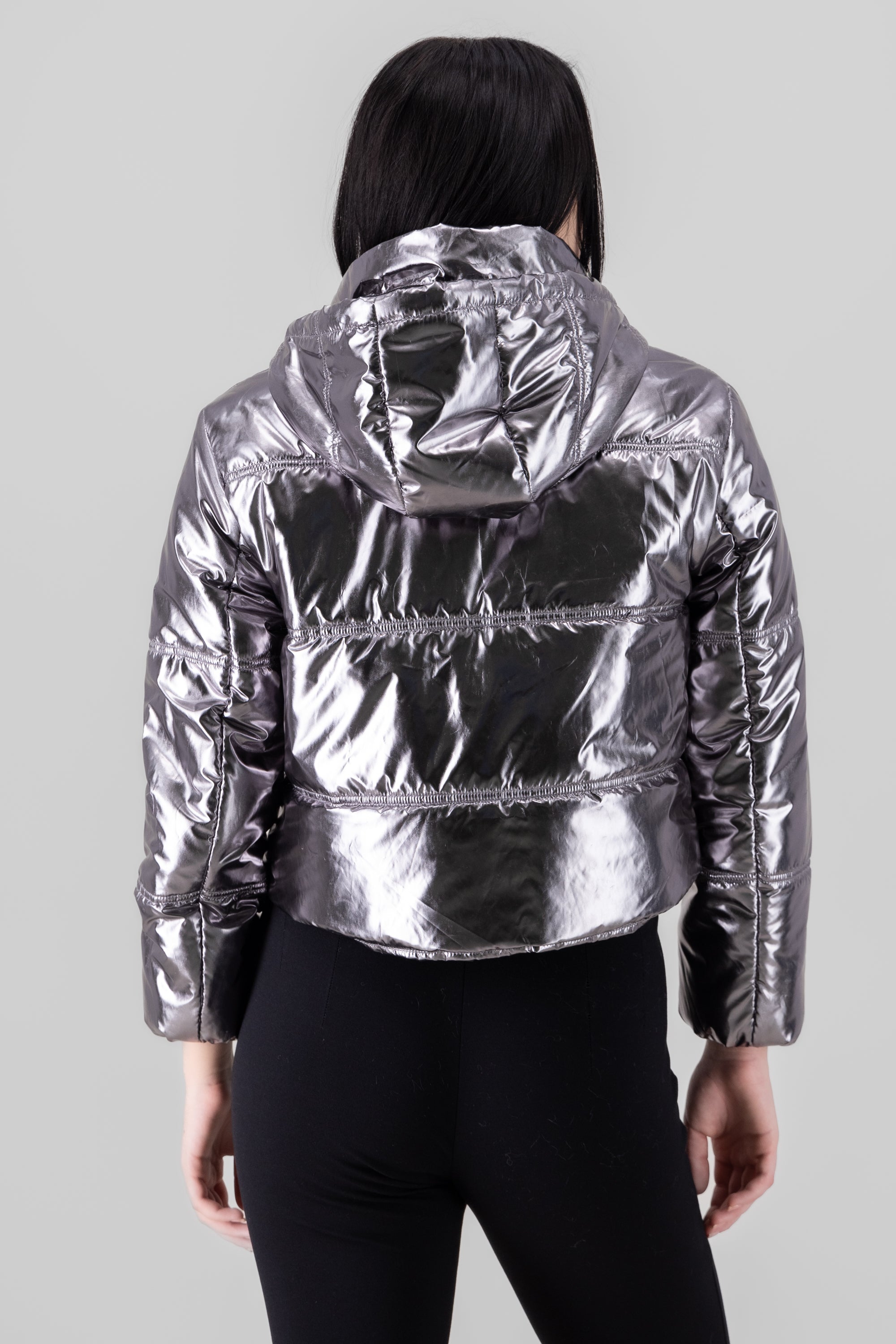 Metallic Puffer Jacket SILVER