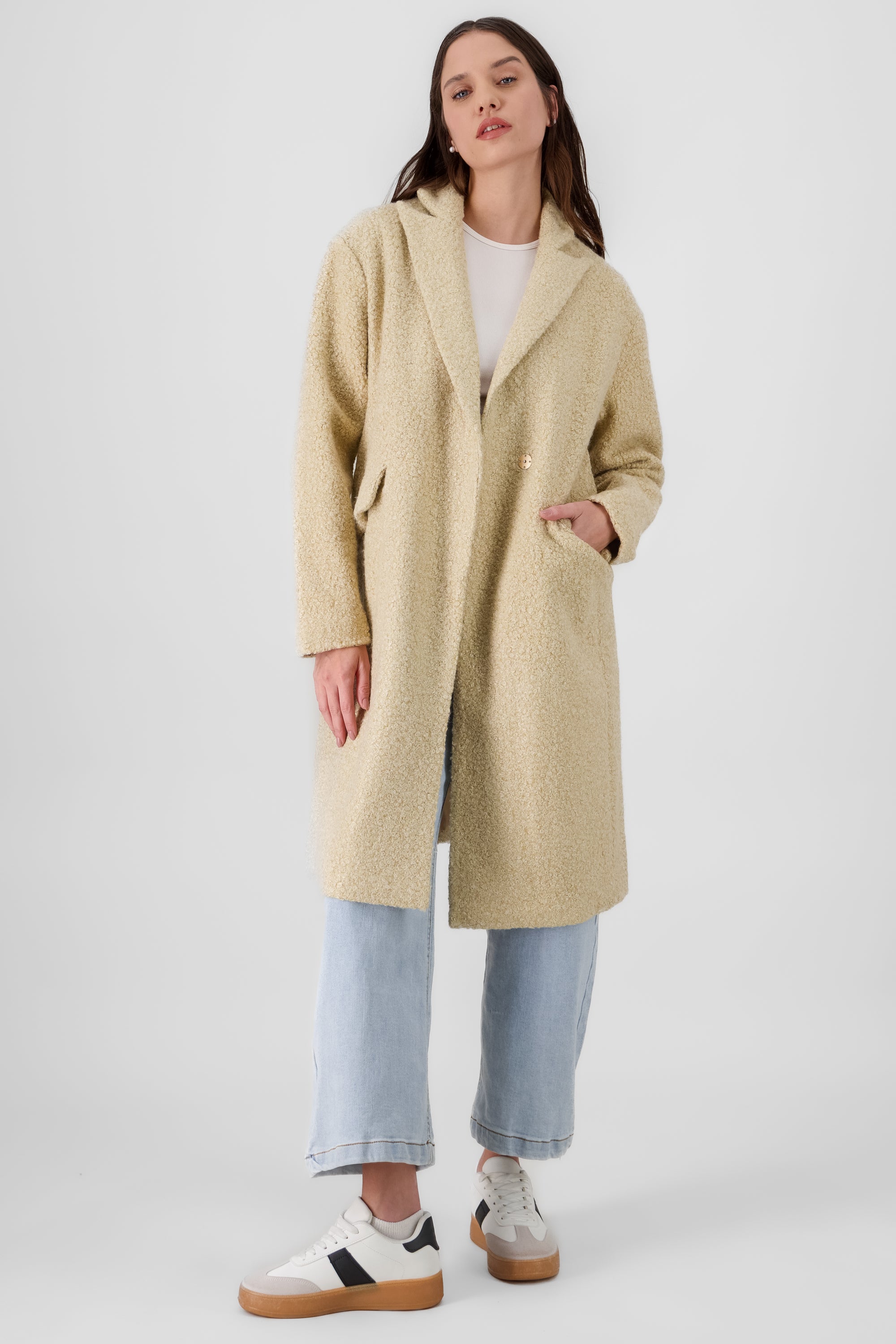 Long Textured Coat TAN