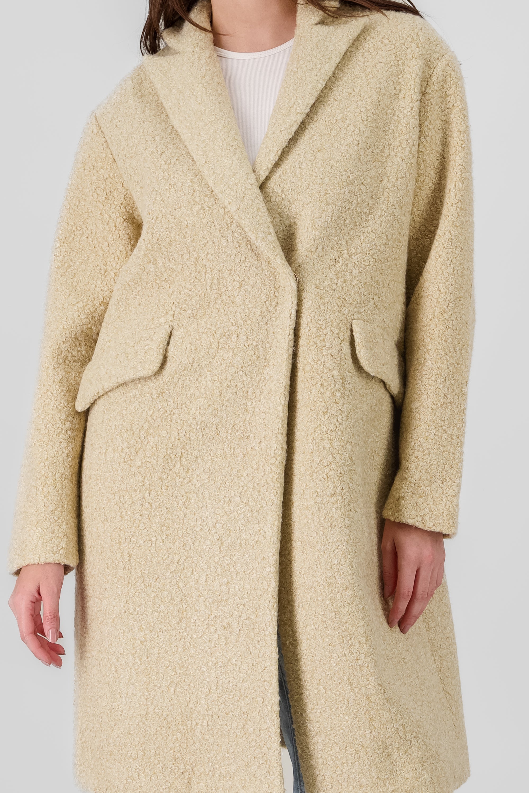 Long Textured Coat TAN