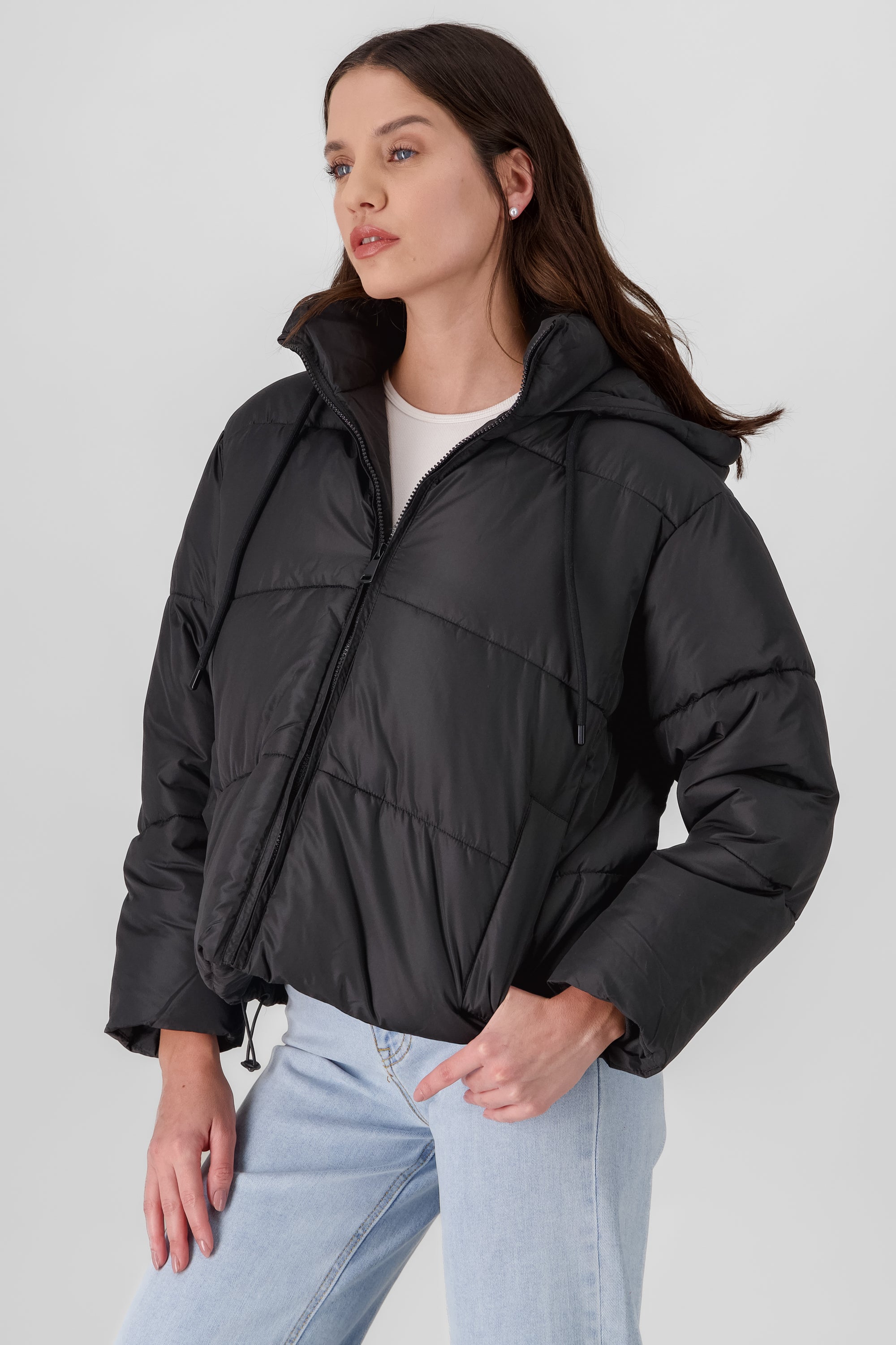 Thick Quilted jacket BLACK