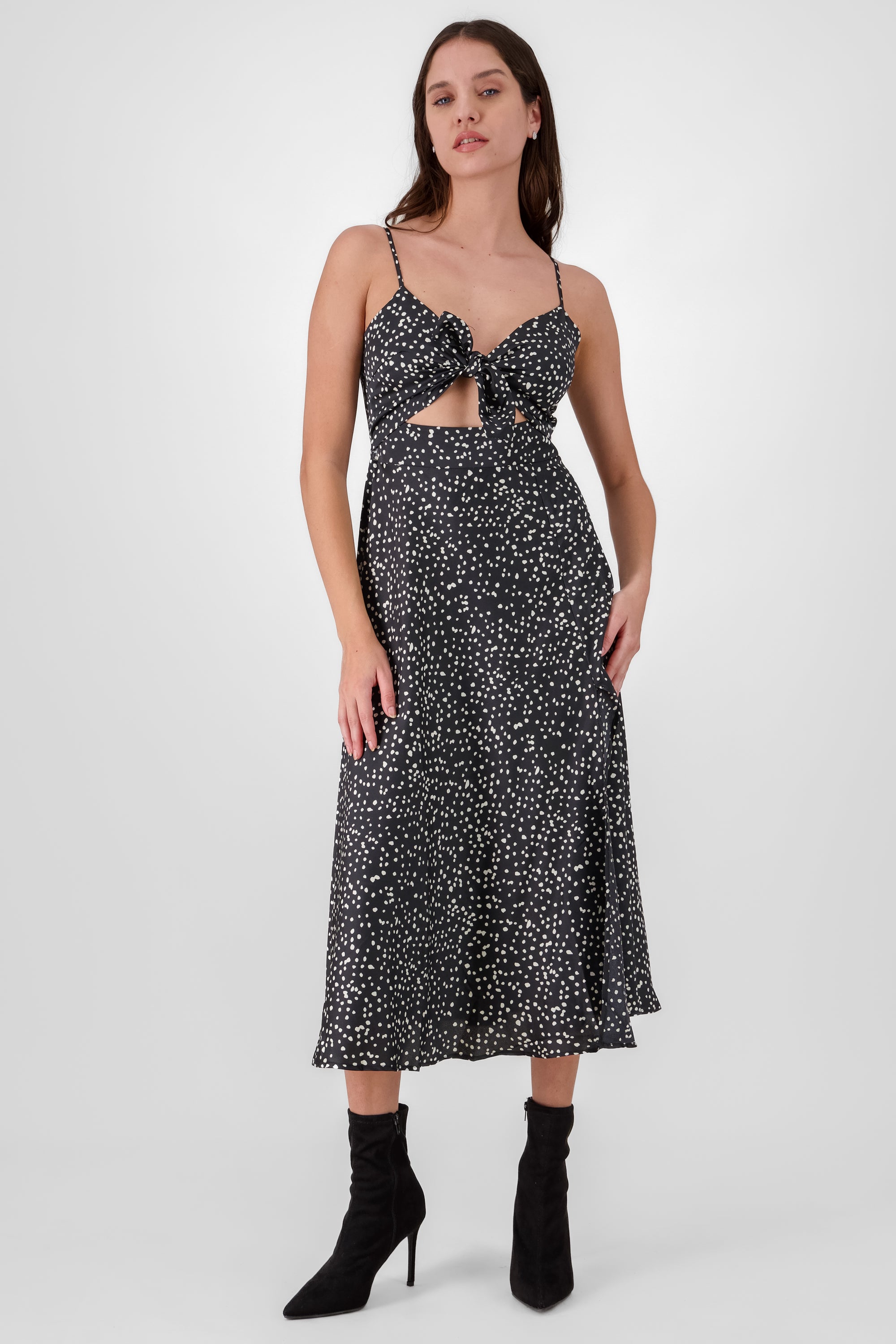 Cheetah Print Cut Out Maxi Dress BLACK COMBO