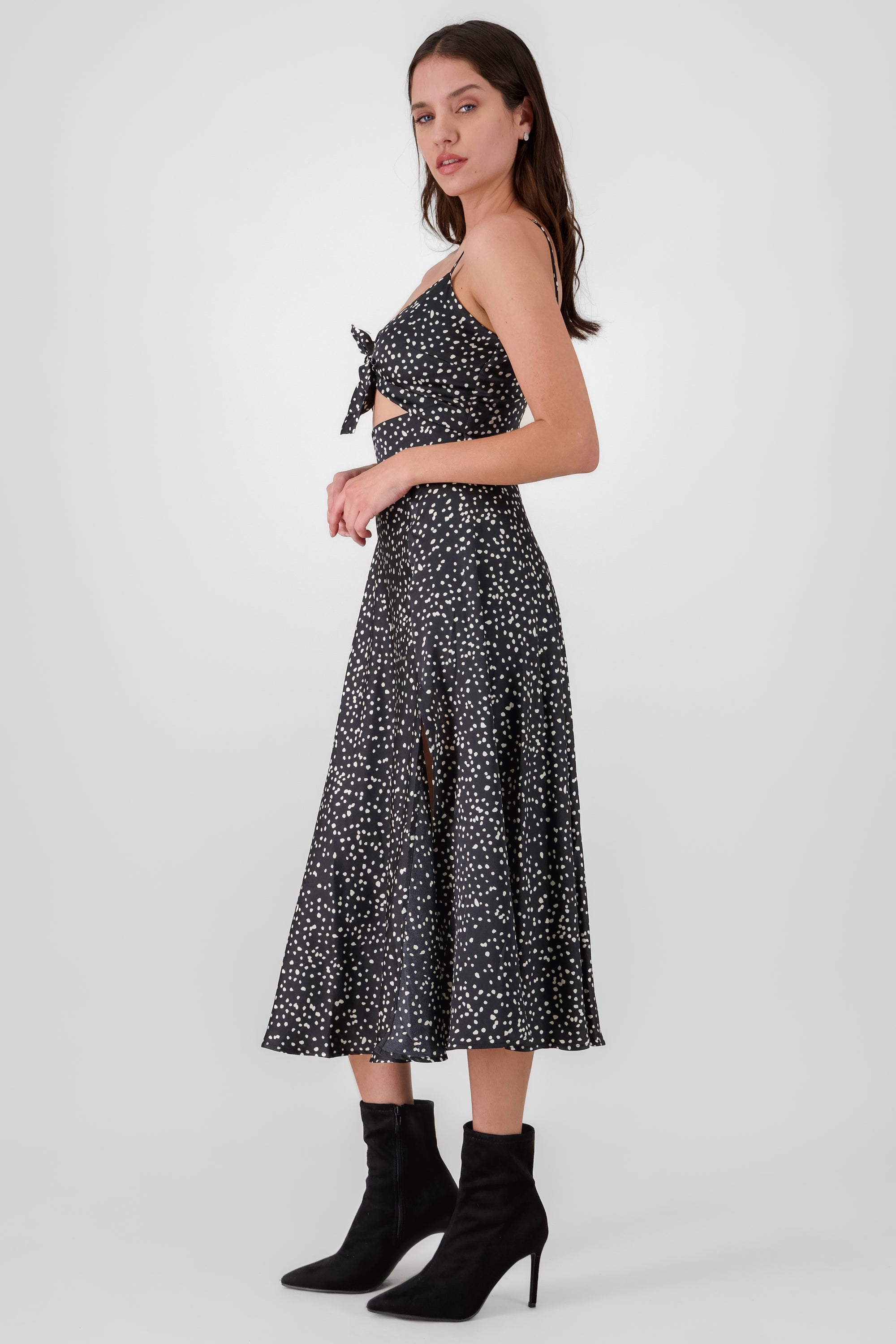 Cheetah Print Cut Out Maxi Dress BLACK COMBO