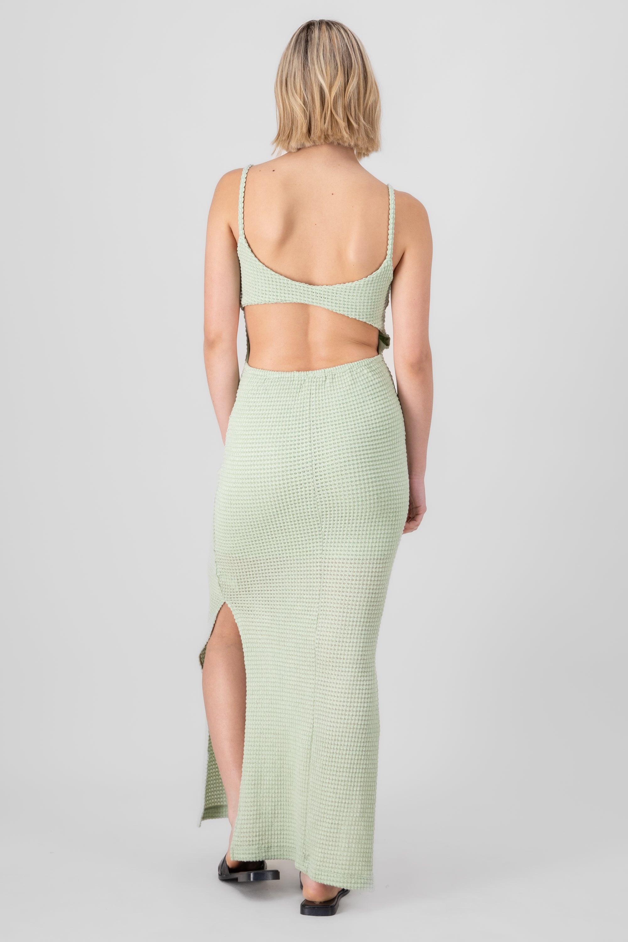 Pointelle Knit Midi Dress SAGE