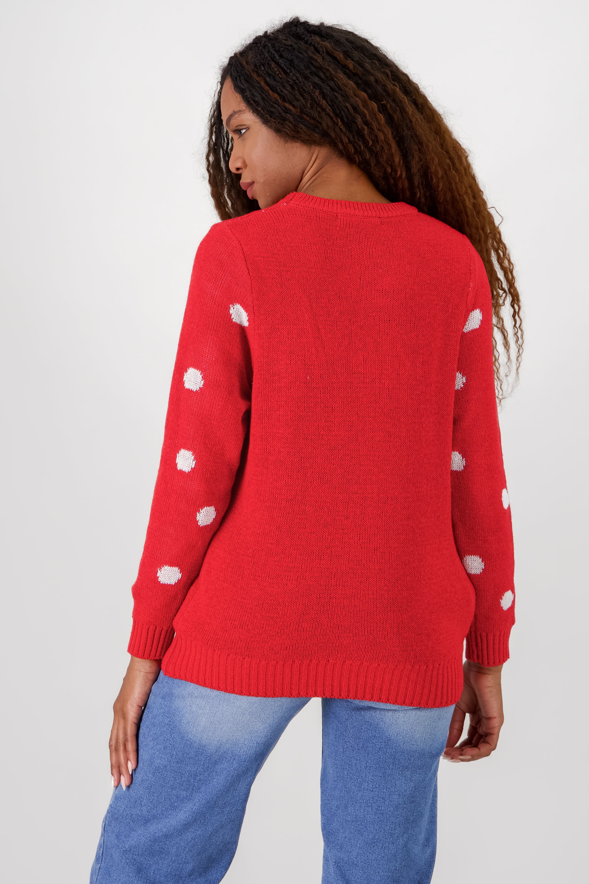 Reindeer Sweater with Lights and Music RED COMBO