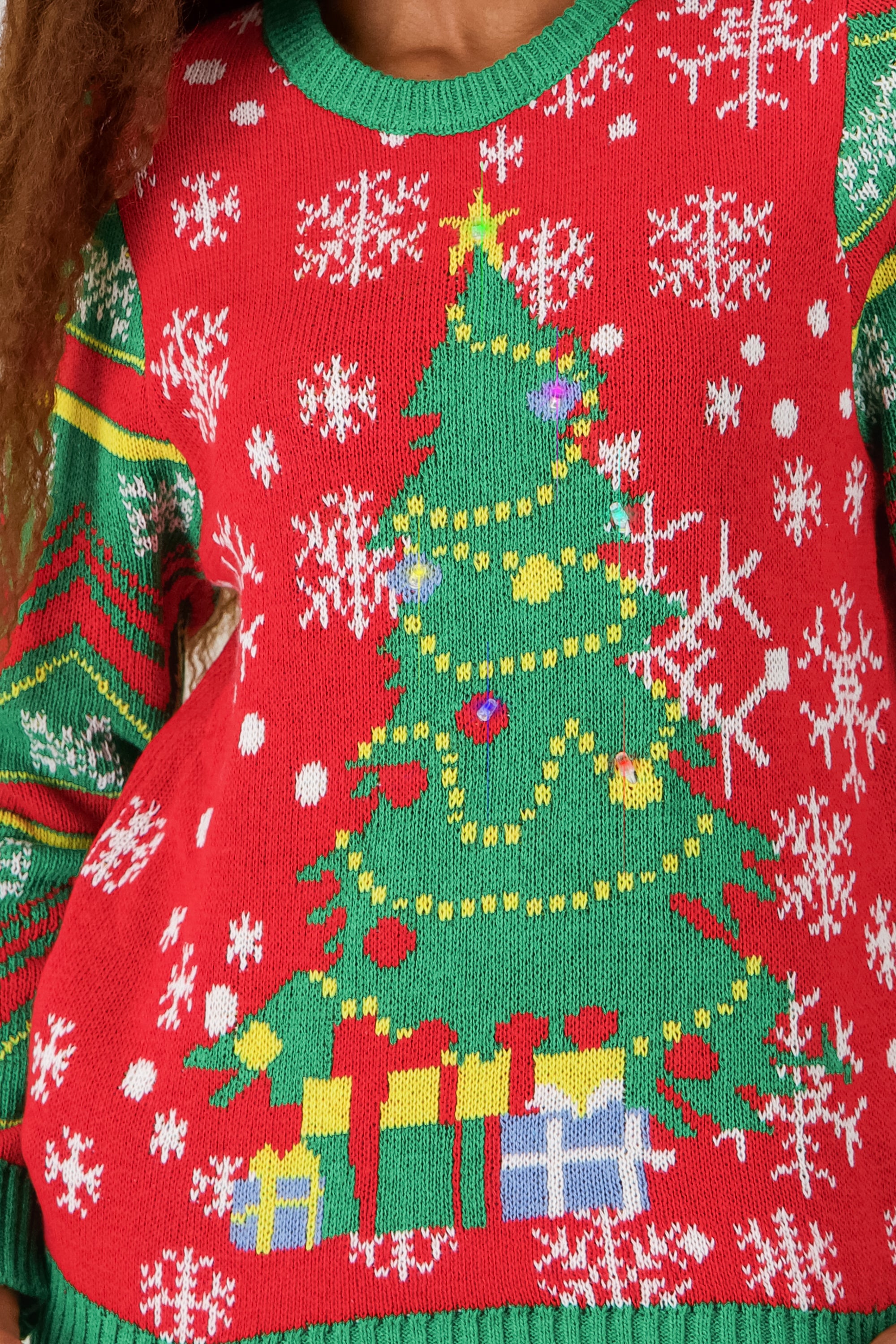 Tree Sweater with Lights and Music RED COMBO