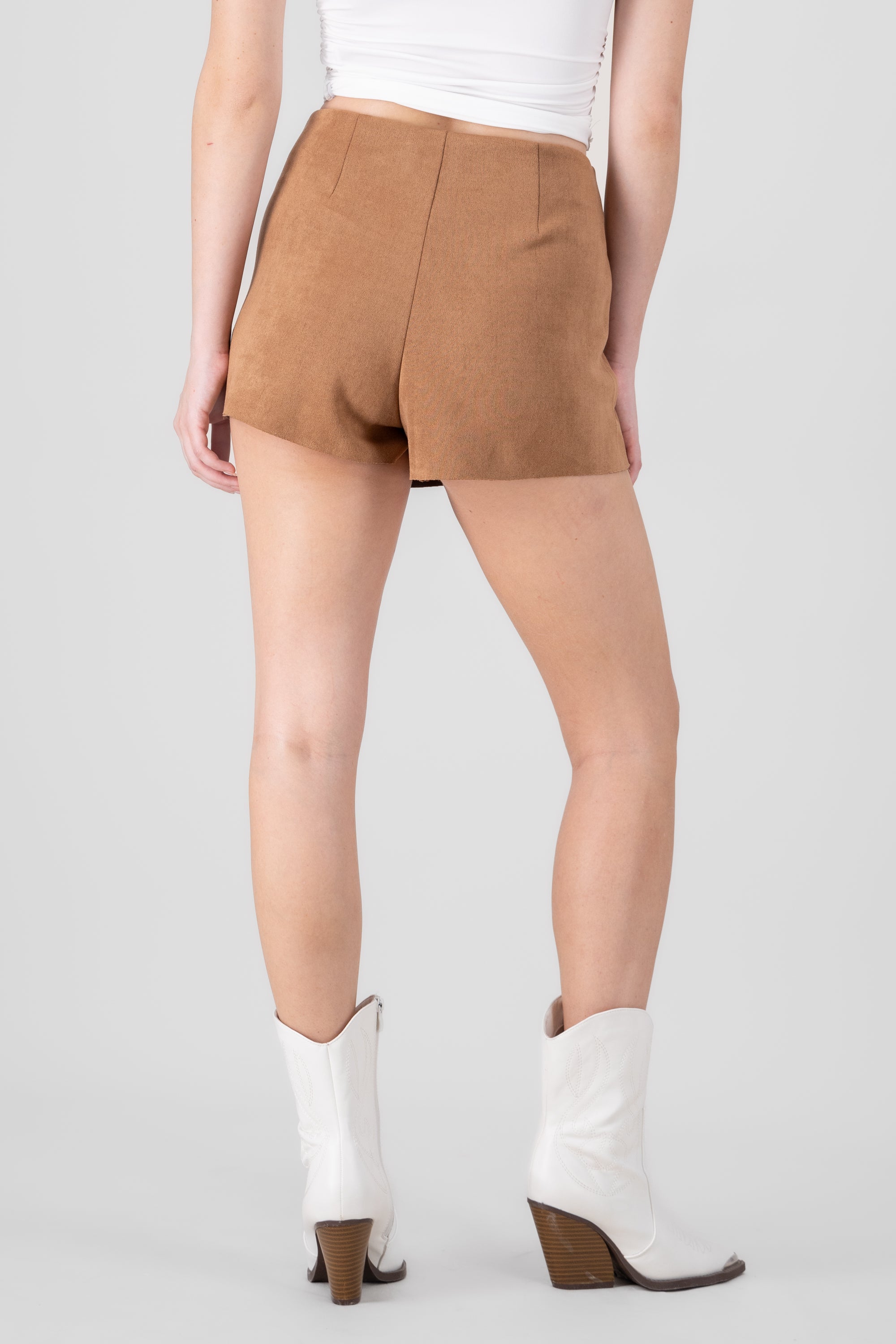 Solid Suede Mini Skirt CAMEL