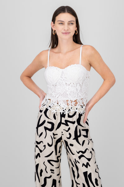 Lace Bustier Top WHITE