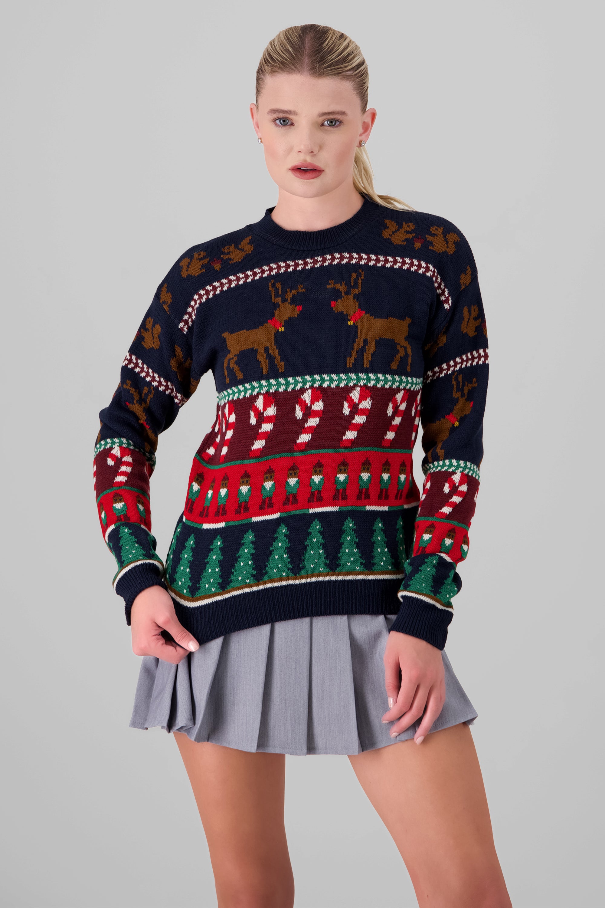 Reindeer Christmas Sweater NAVY COMBO