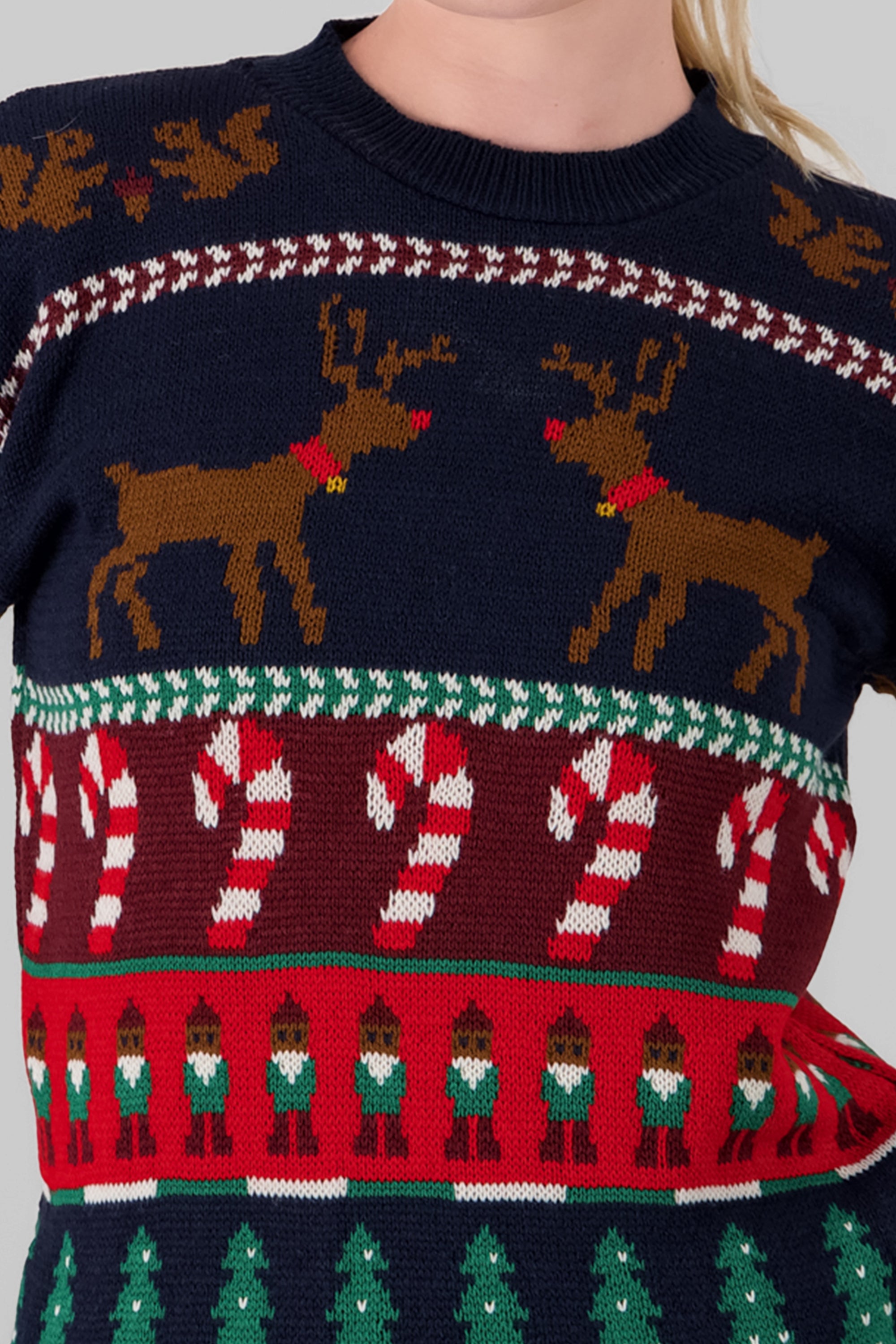 Reindeer Christmas Sweater NAVY COMBO