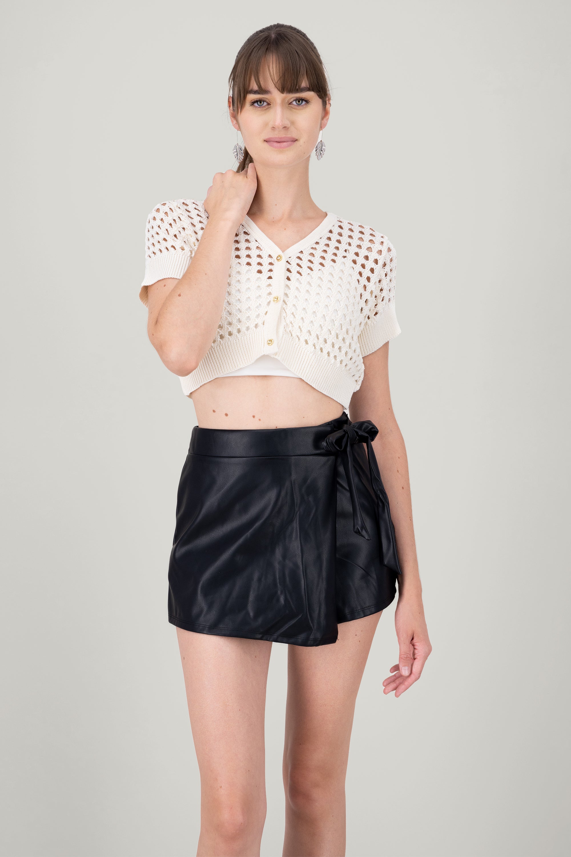 Knit Short Sleveed Top IVORY