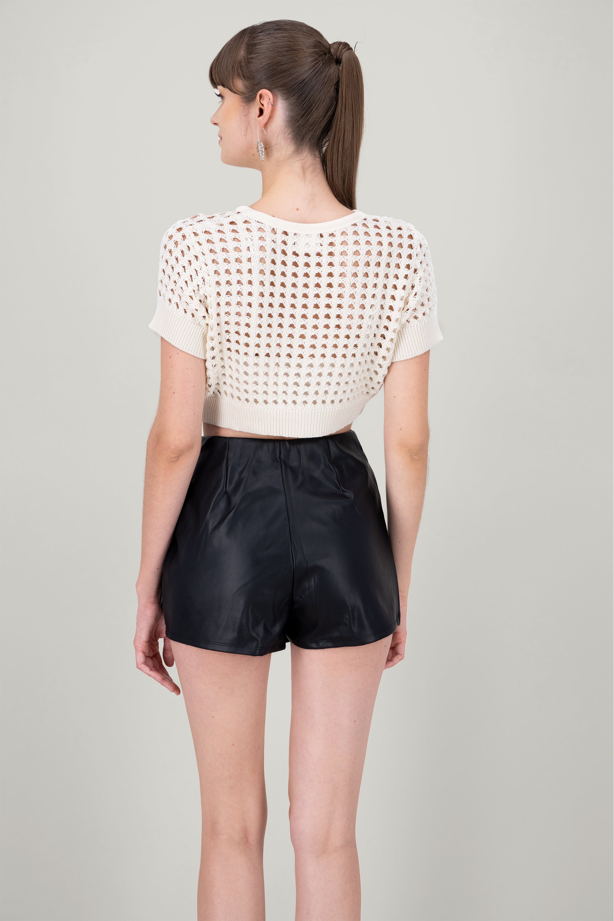 Knit Short Sleveed Top IVORY