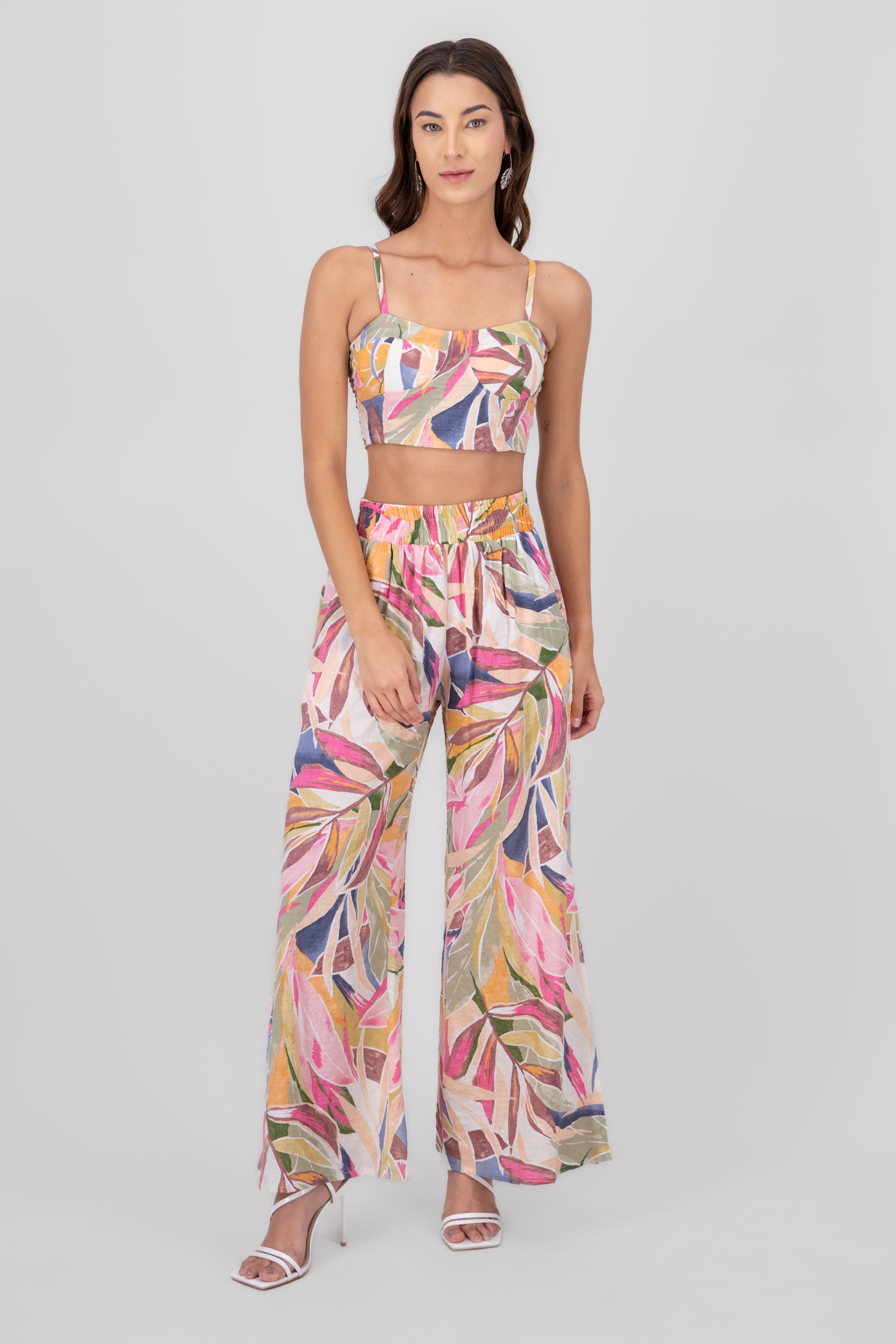 Vacation Floral Printed Fun Pant PINK COMBO