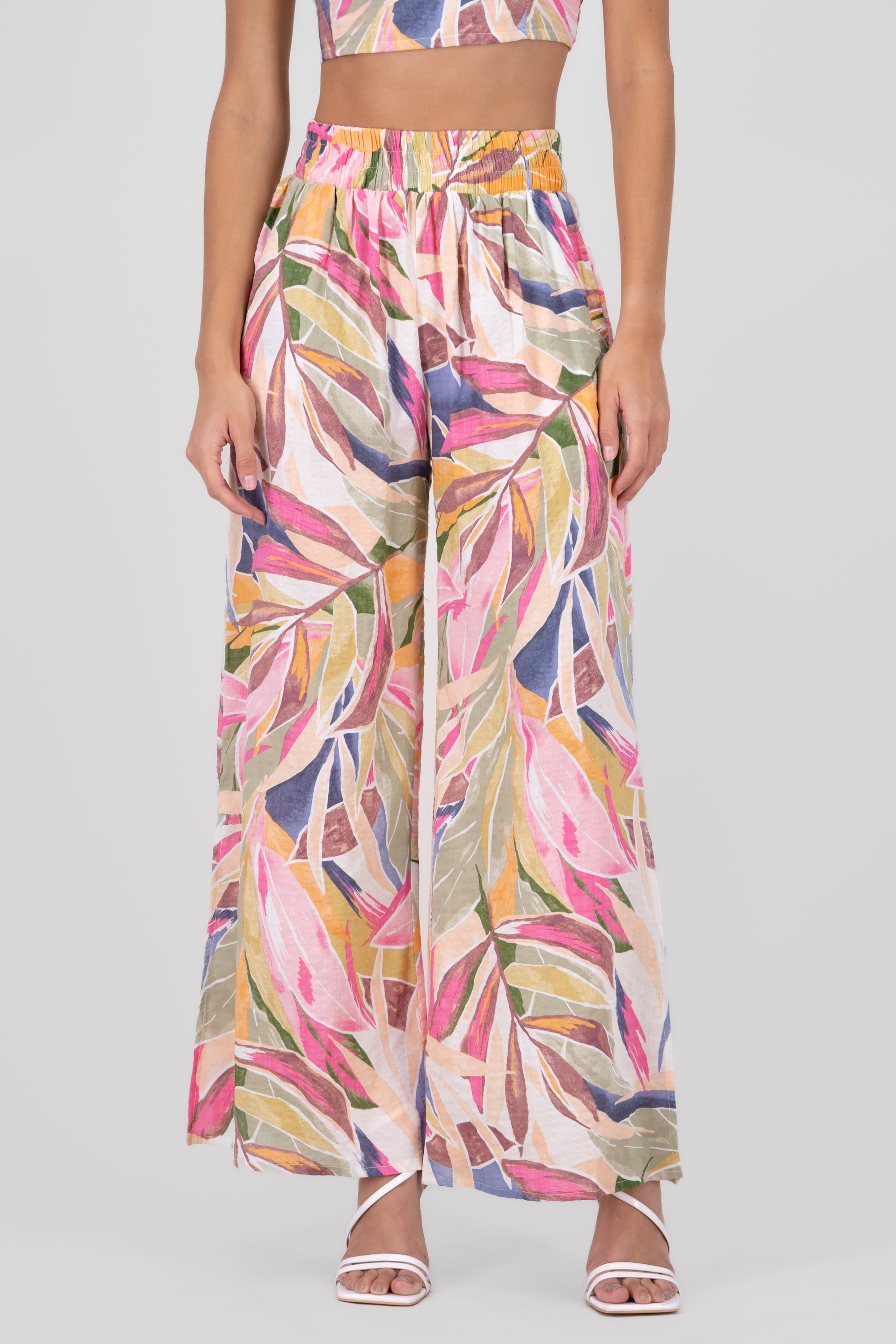 Vacation Floral Printed Fun Pant PINK COMBO