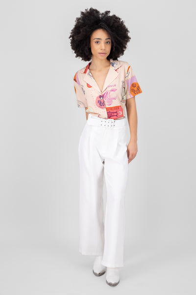 Tailored Pants With Belt WHITE