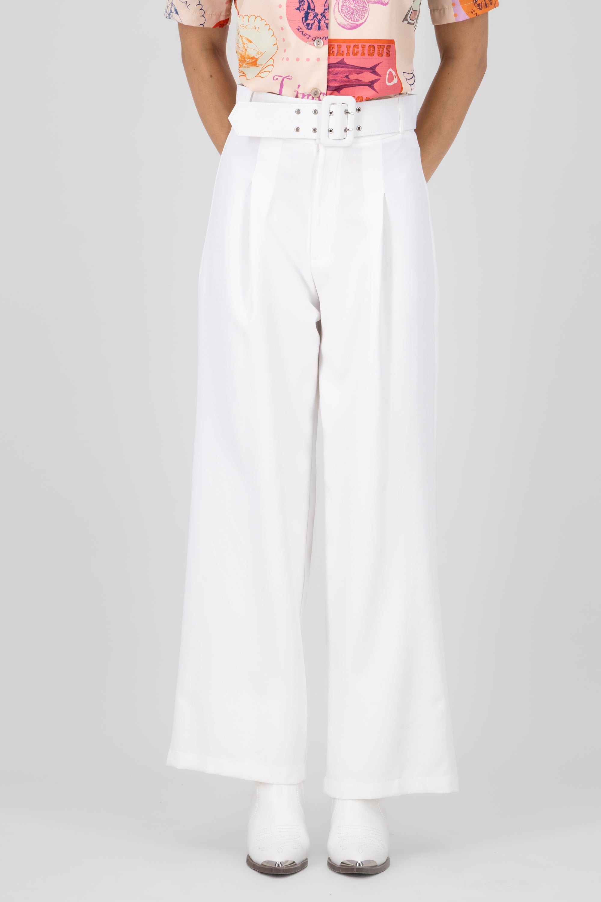 Tailored Pants With Belt WHITE