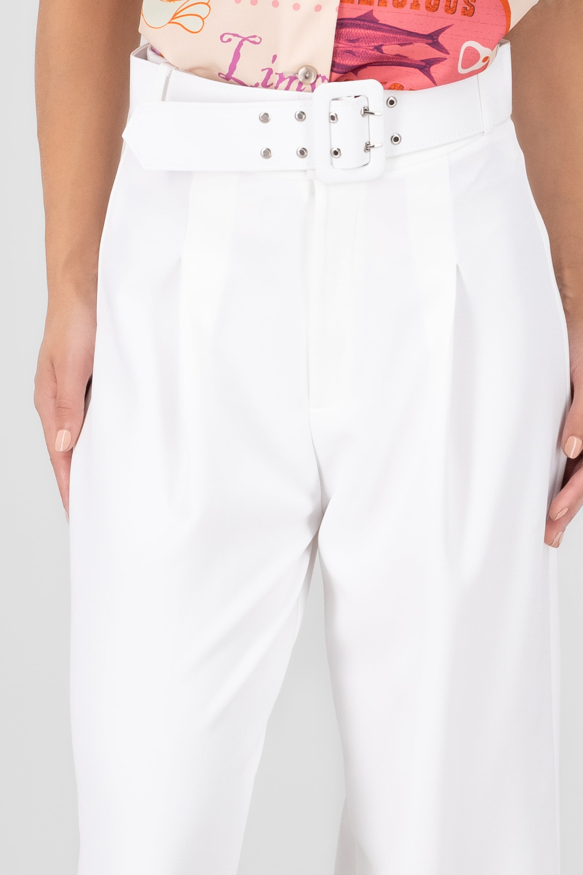 Tailored Pants With Belt WHITE