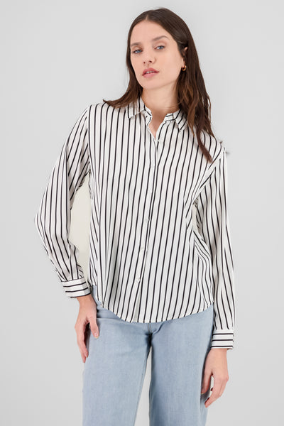 Striped Long Sleeve Shirt WHITE COMBO