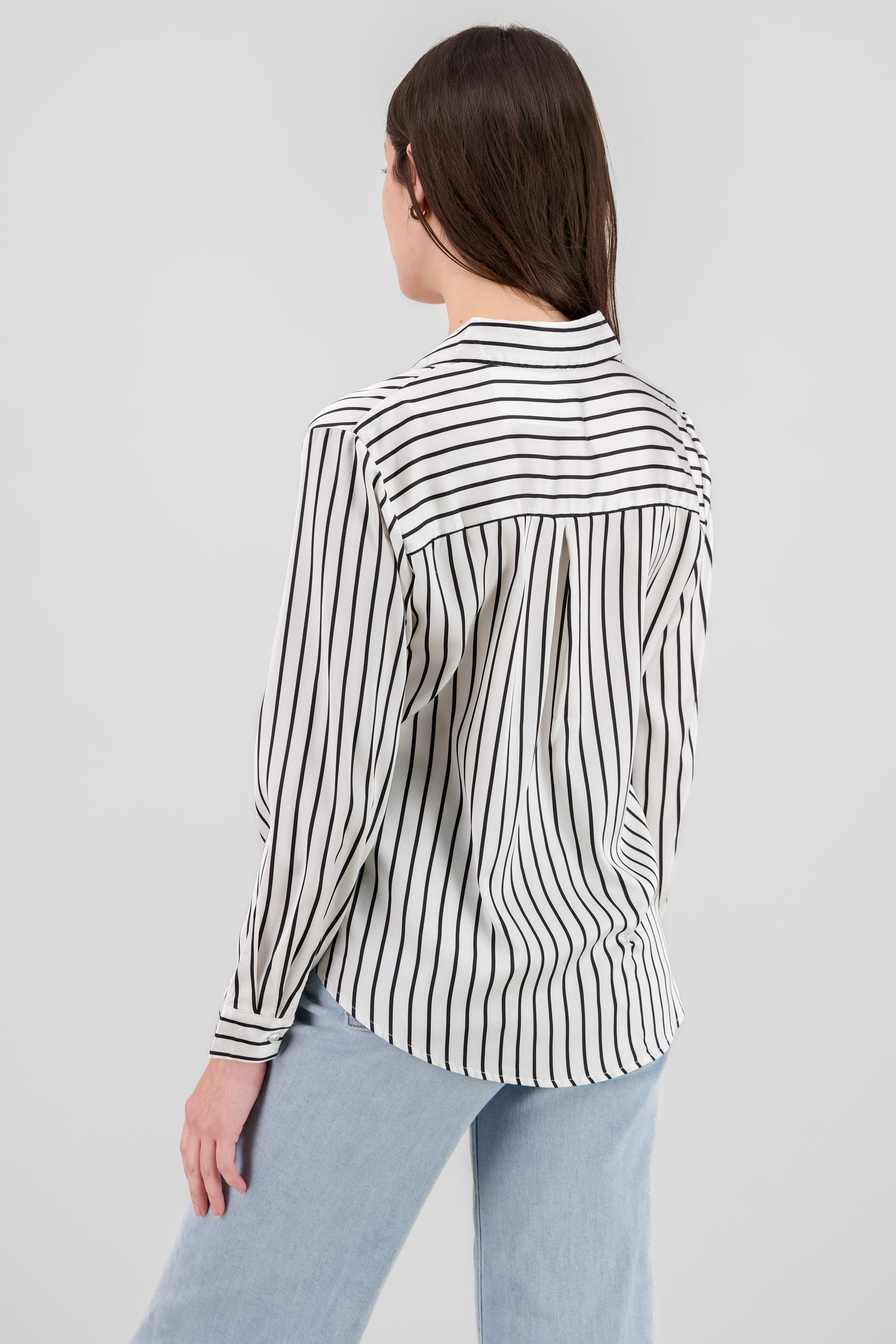 Striped Long Sleeve Shirt WHITE COMBO