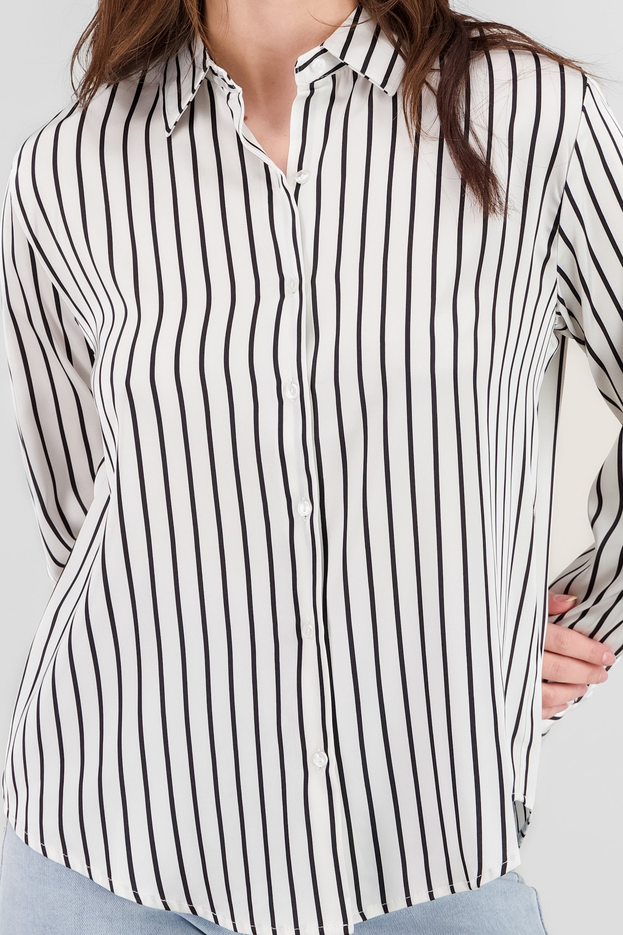 Striped Long Sleeve Shirt WHITE COMBO