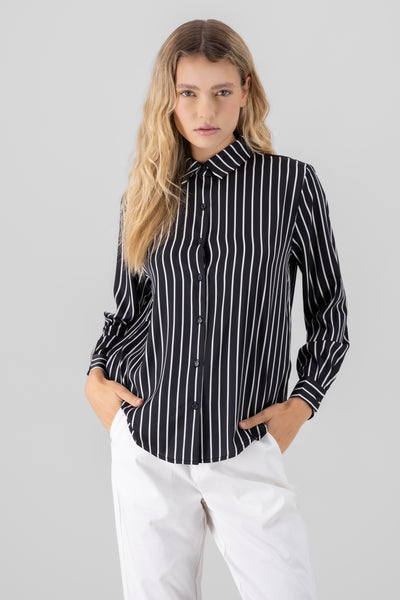 Striped Long Sleeve Shirt WHITE COMBO