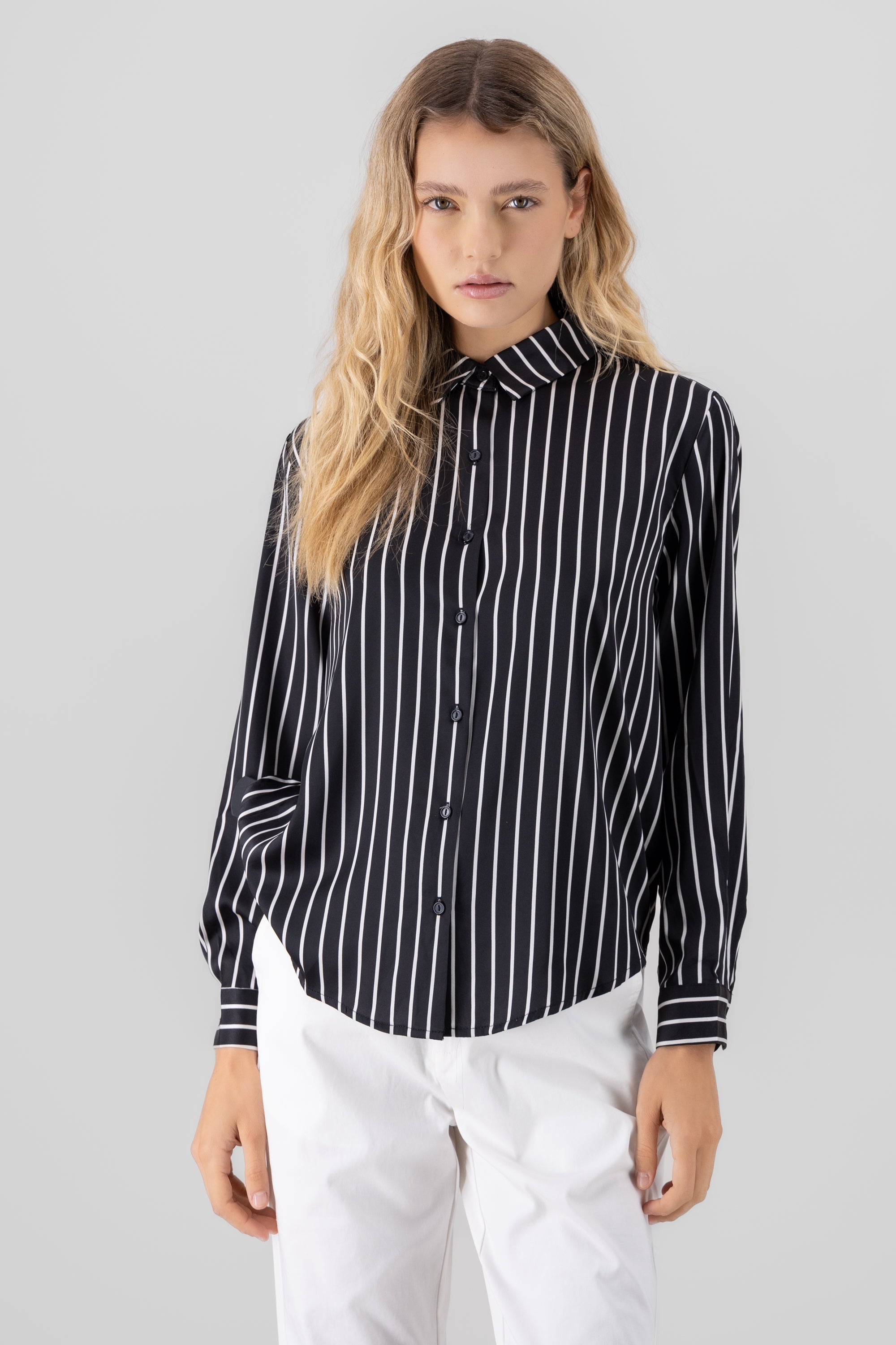 Striped Long Sleeve Shirt BLACK COMBO