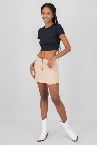 Waistband Detail Skort BEIGE