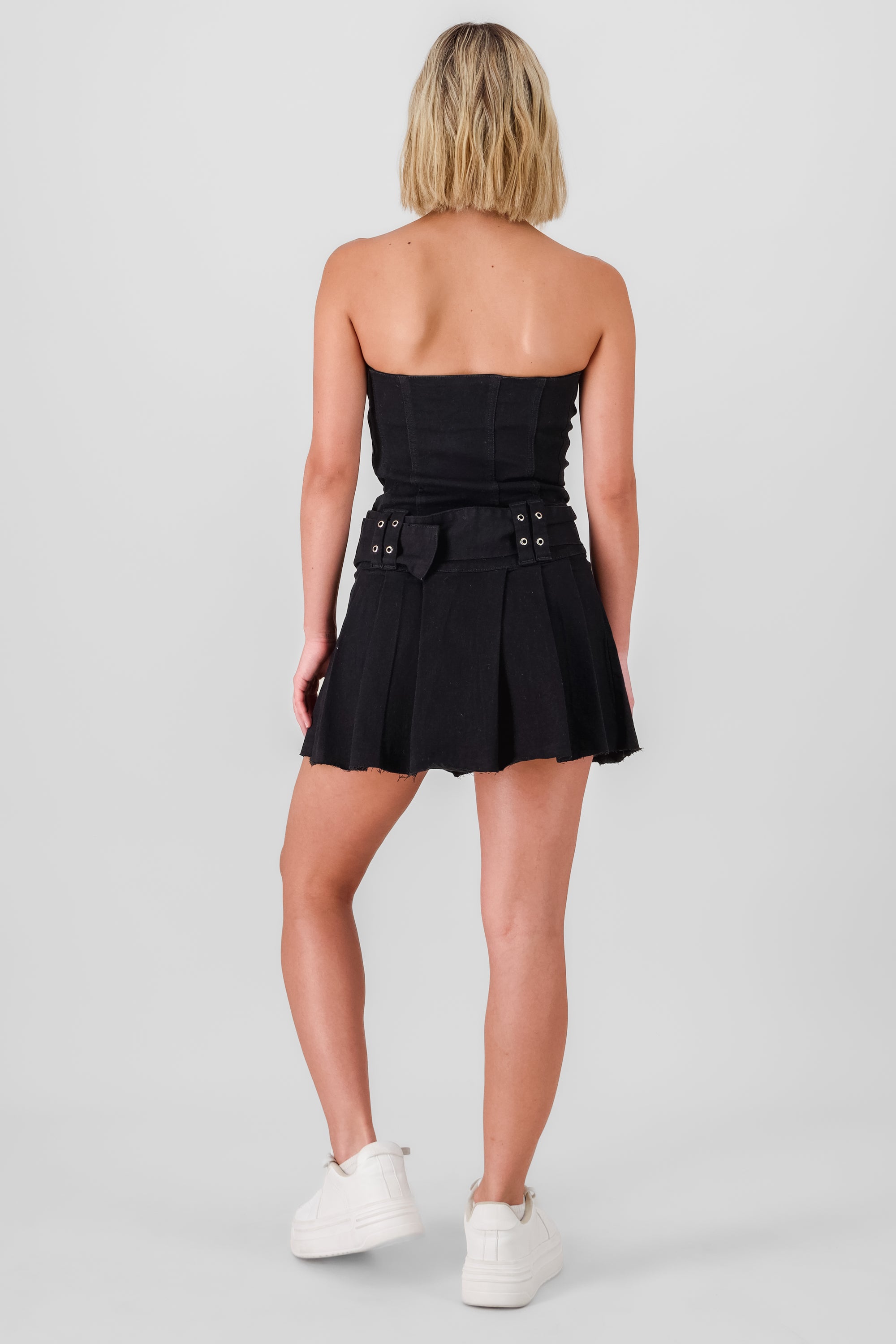 Pleated Mini Dress BLACK