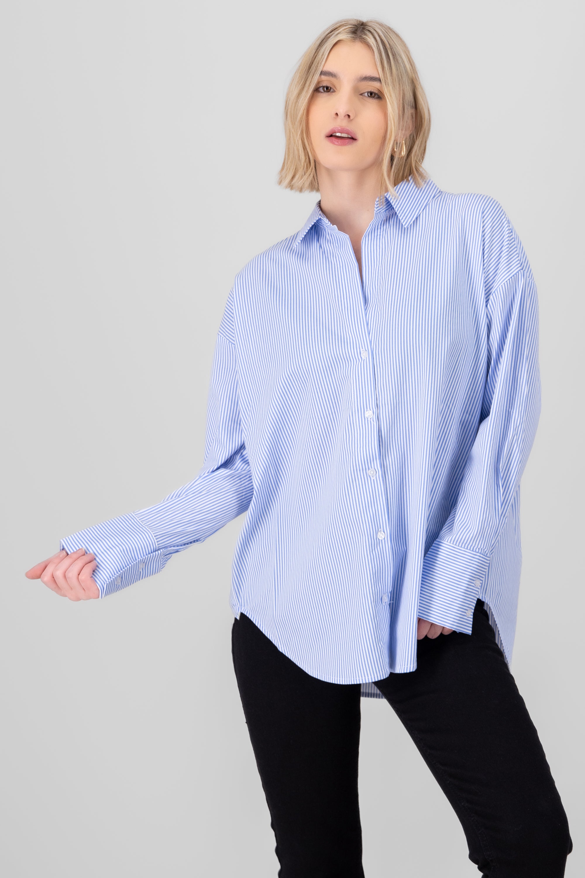 Striped Long Sleeve Shirt BLUE COMBO