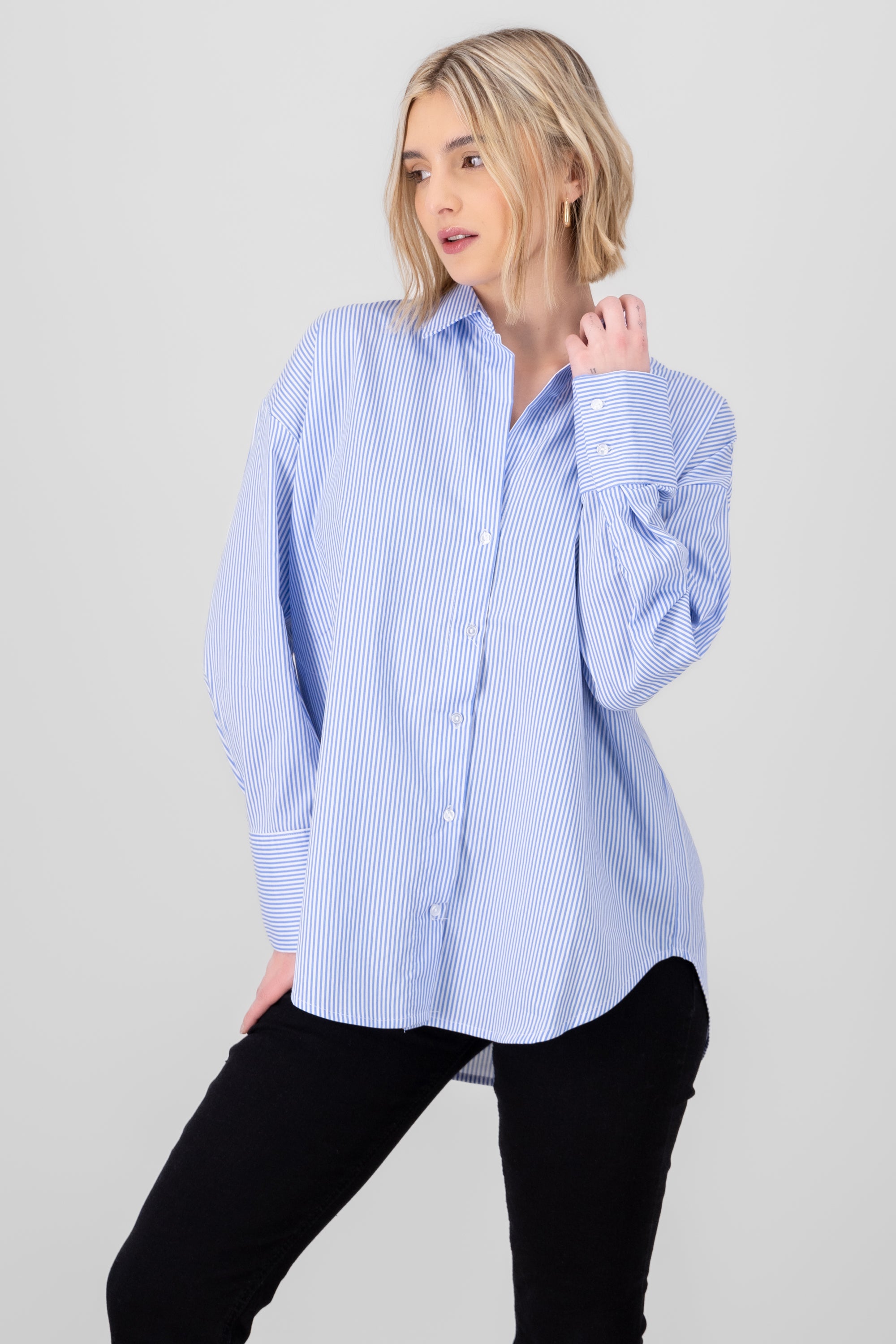 Striped Long Sleeve Shirt BLUE COMBO