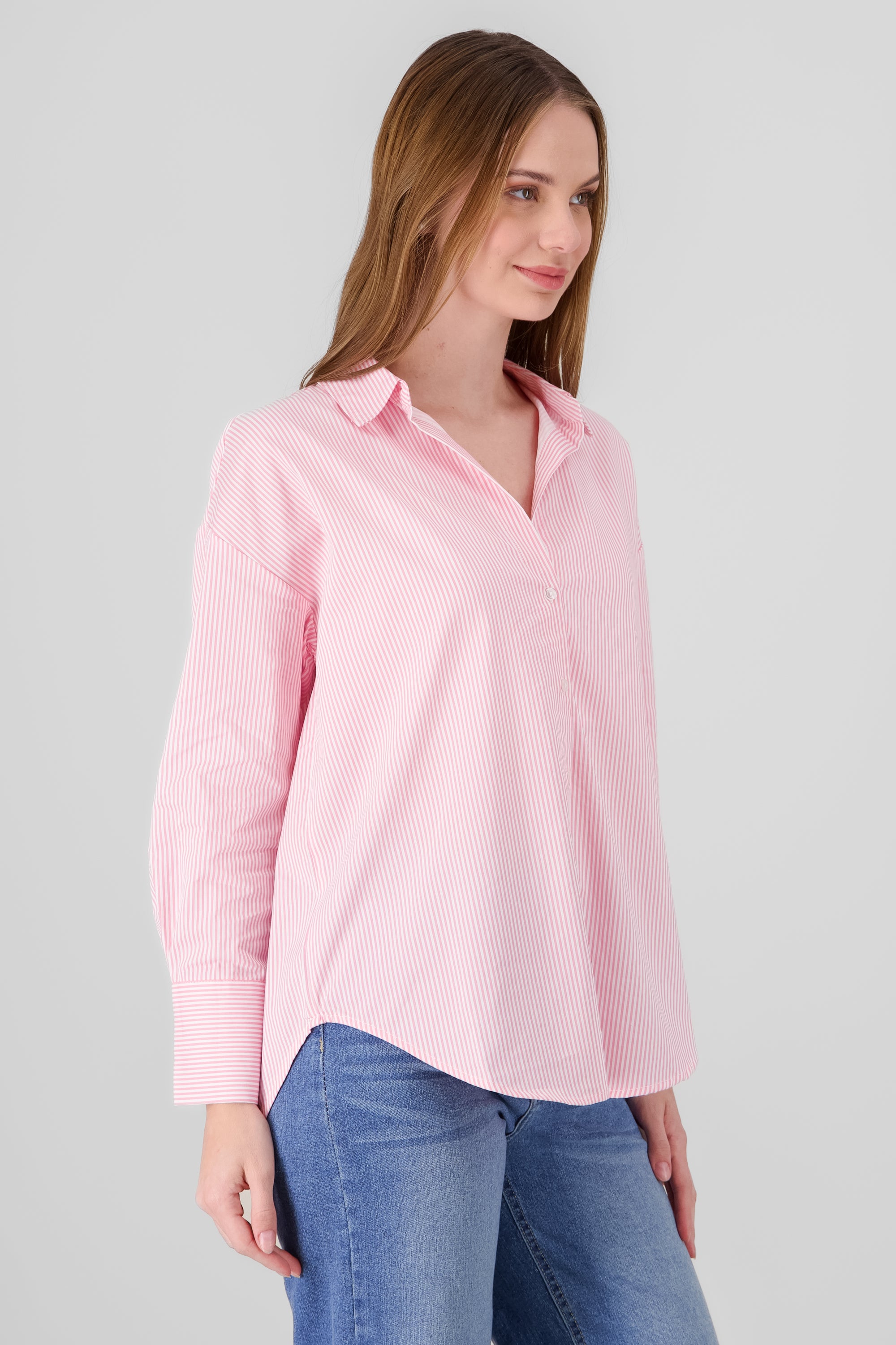 Striped Long Sleeve Shirt PINK COMBO