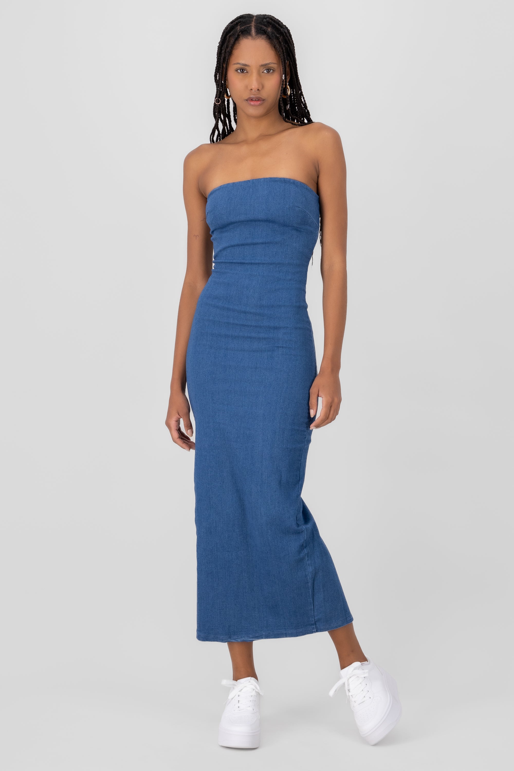 Strapples Maxi Dress MEDIUM WASH